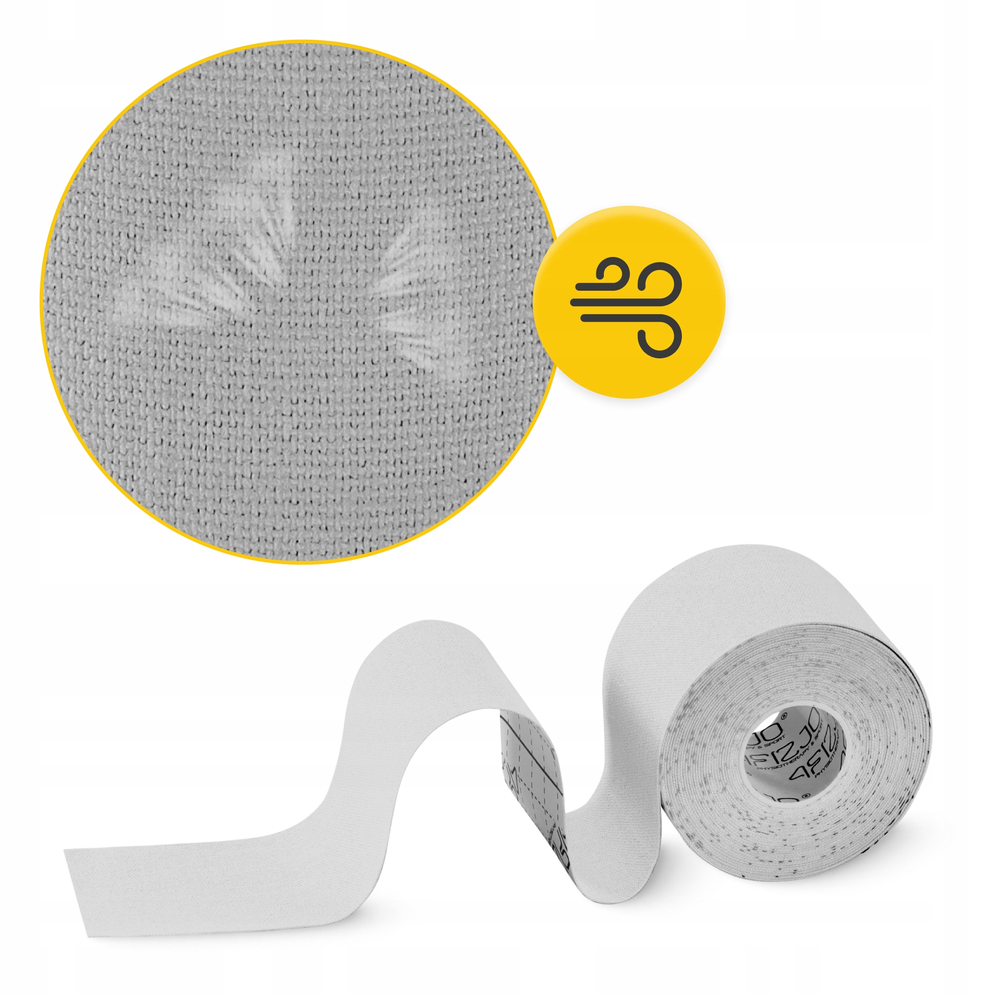 Стрічка кінезіологічна (кінезіо тейп) 4FIZJO 5 см x 5 м White (P-5907739318831) — фото 2