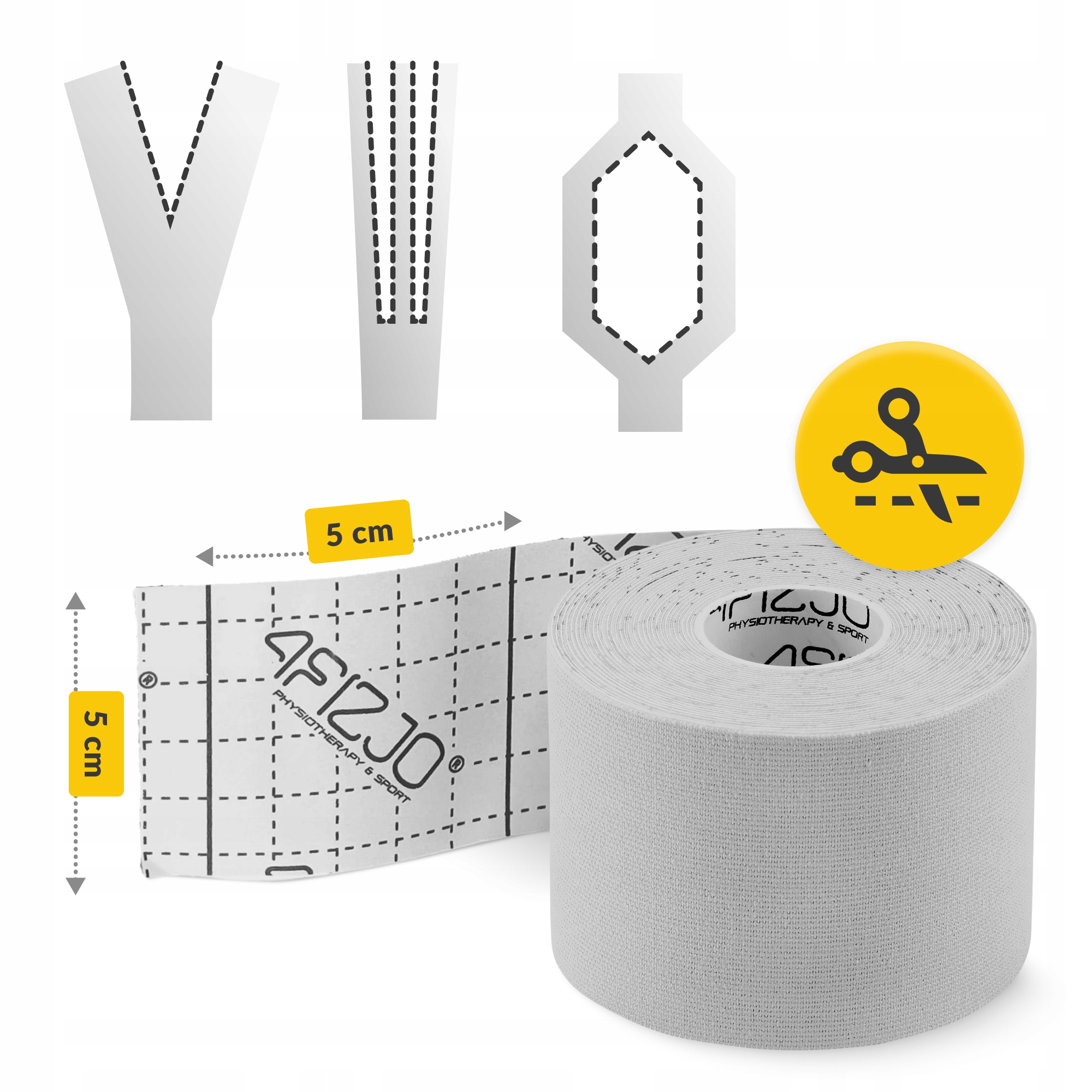 Стрічка кінезіологічна (кінезіо тейп) 4FIZJO 5 см x 5 м White (P-5907739318831) — фото 3