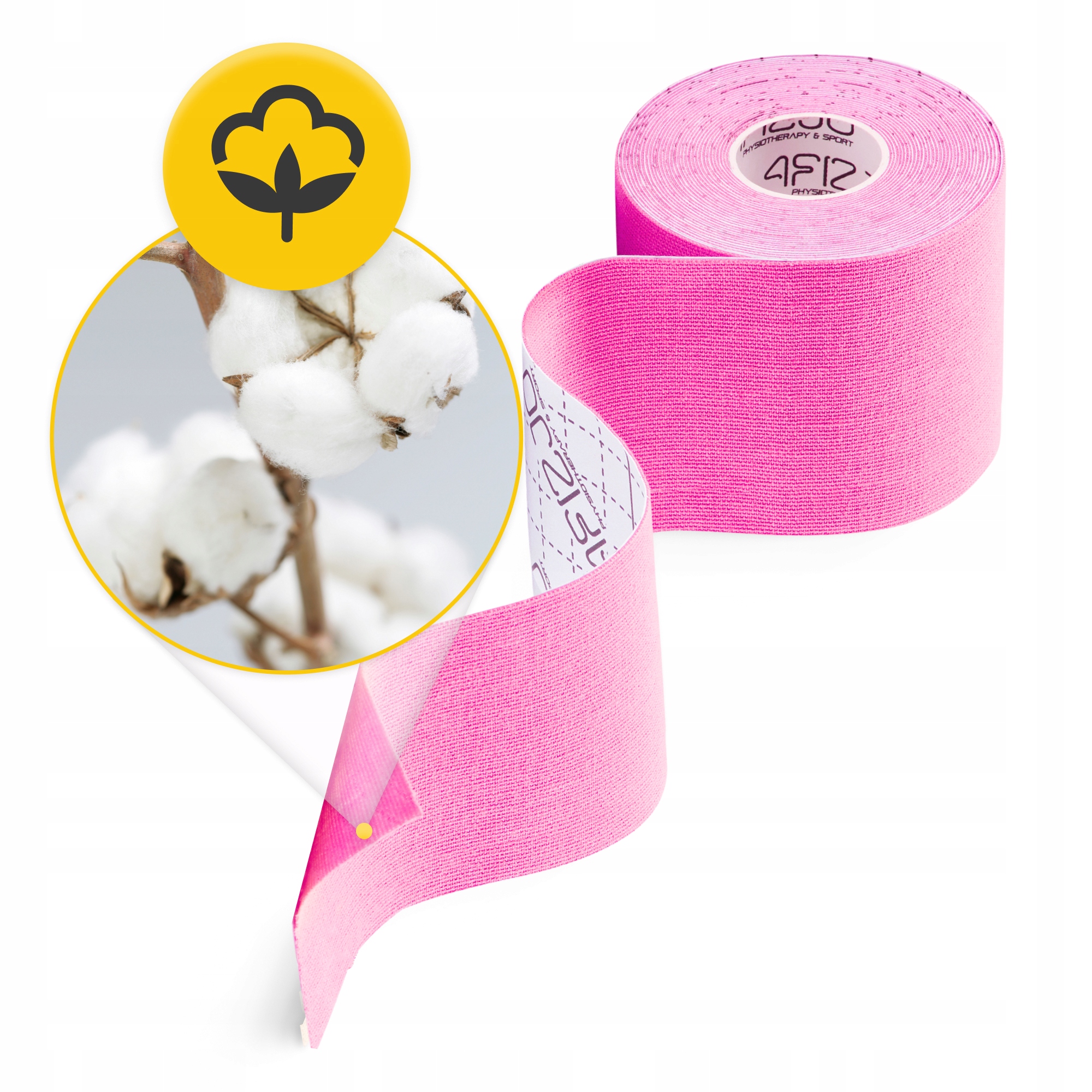 Стрічка кінезіологічна (кінезіо тейп) 4FIZJO 7.5 см x 5 м Pink (P-5907739318893) — мініатюра 7