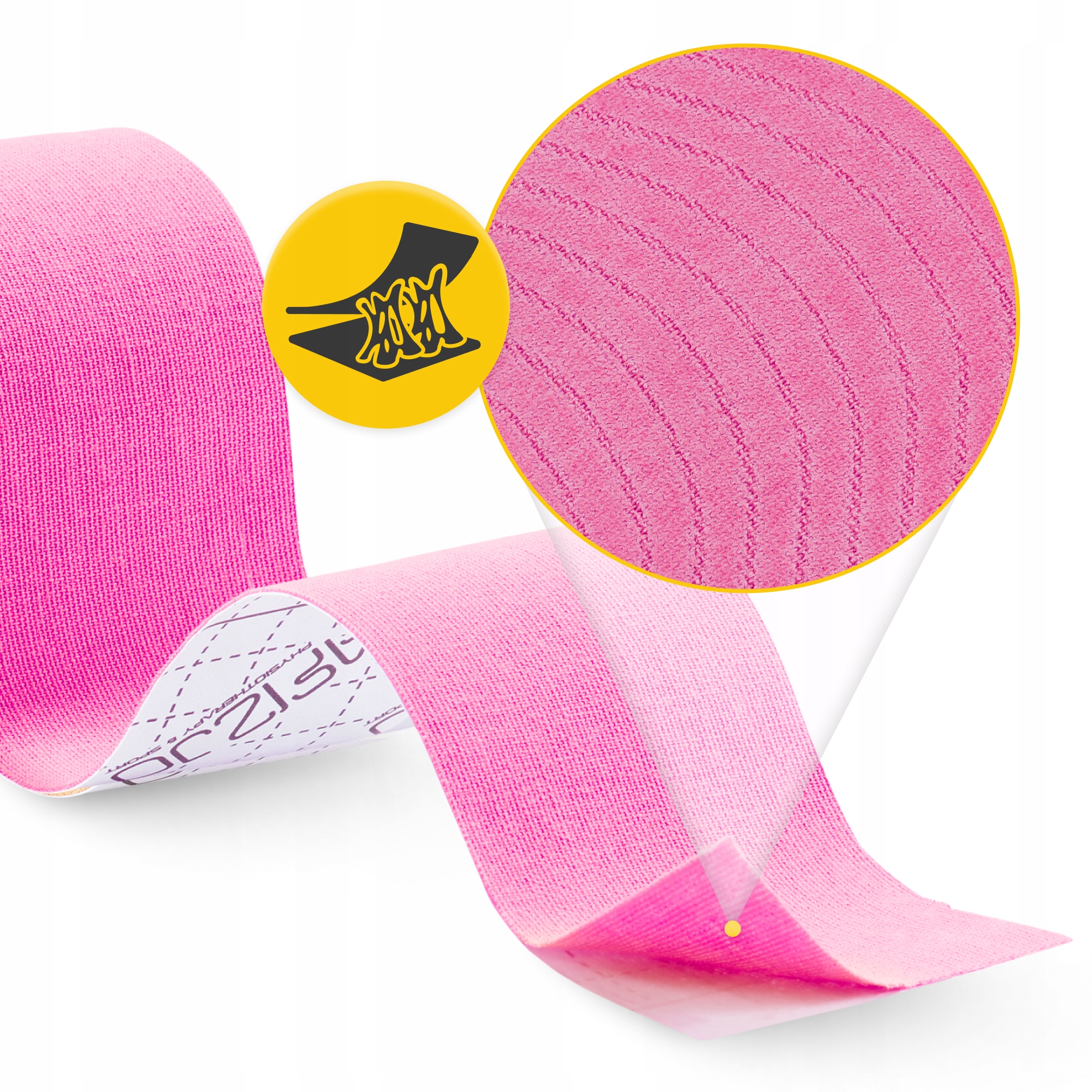 Стрічка кінезіологічна (кінезіо тейп) 4FIZJO 7.5 см x 5 м Pink (P-5907739318893) — фото 3