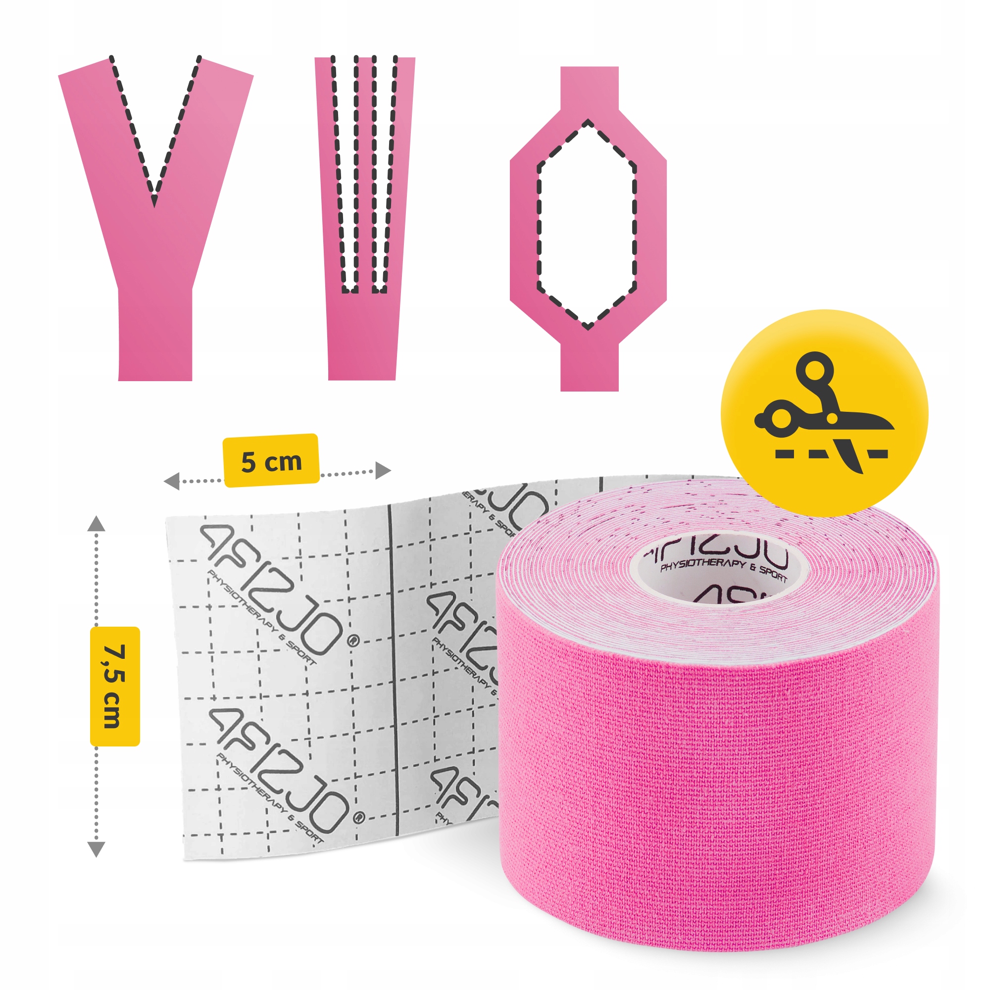 Стрічка кінезіологічна (кінезіо тейп) 4FIZJO 7.5 см x 5 м Pink (P-5907739318893) — мініатюра 6