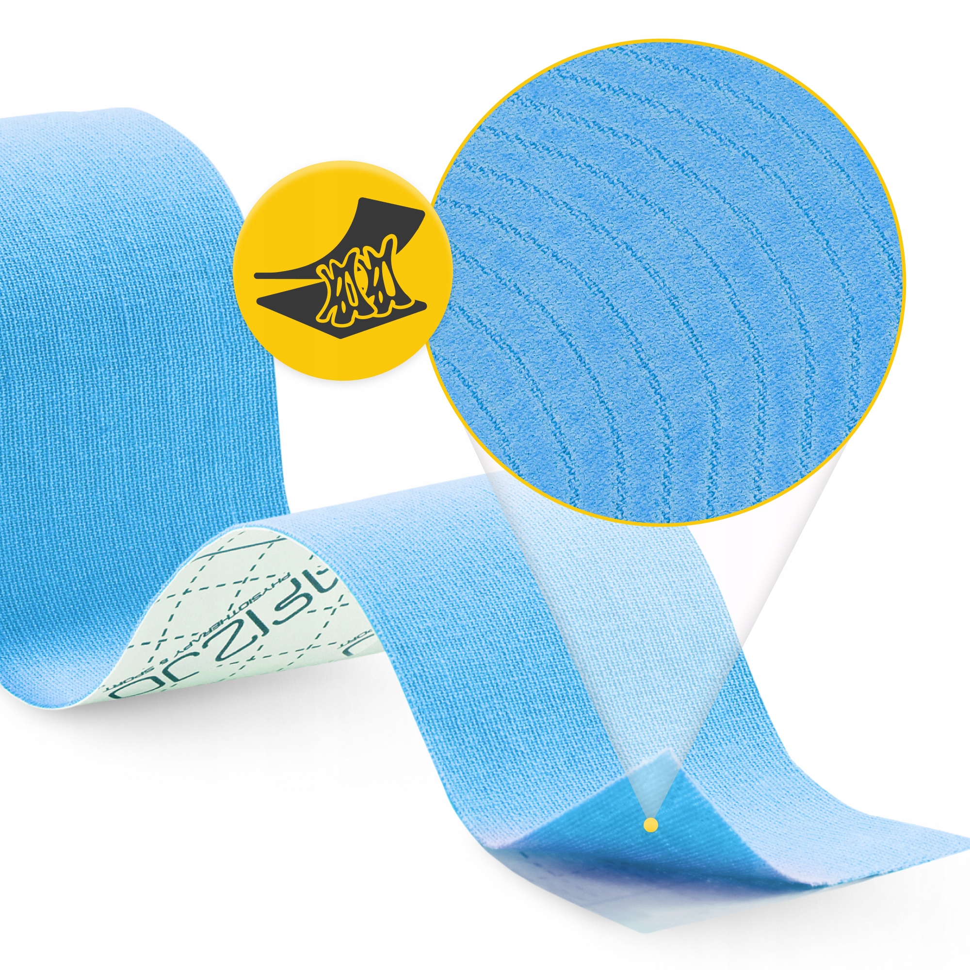 Стрічка кінезіологічна (кінезіо тейп) 4FIZJO 7.5 см x 5 м Sky Blue (P-5907739318909) — мініатюра 10