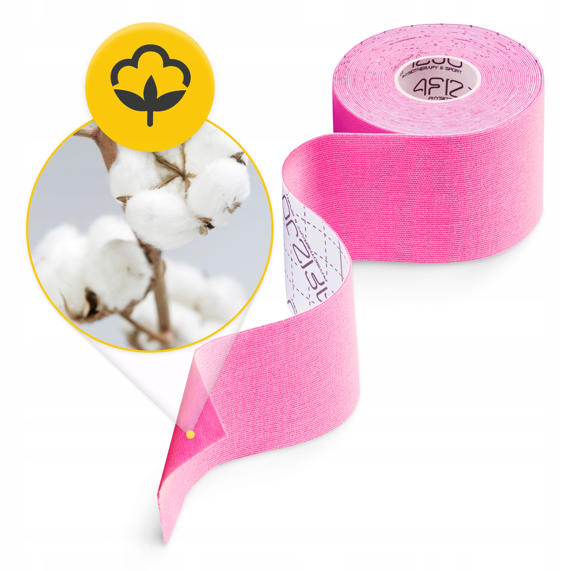 Стрічка кінезіологічна (кінезіо тейп) 4FIZJO 5 см x 5 м Pink (P-5907739316004) — мініатюра 6