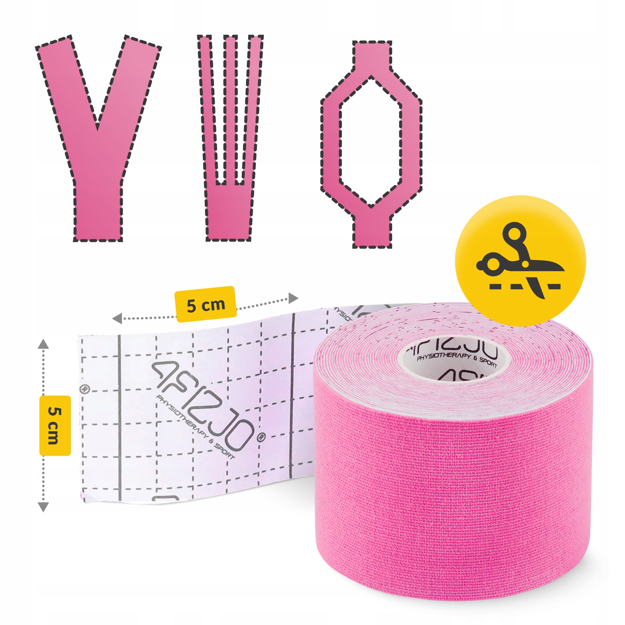 Стрічка кінезіологічна (кінезіо тейп) 4FIZJO 5 см x 5 м Pink (P-5907739316004) — мініатюра 10