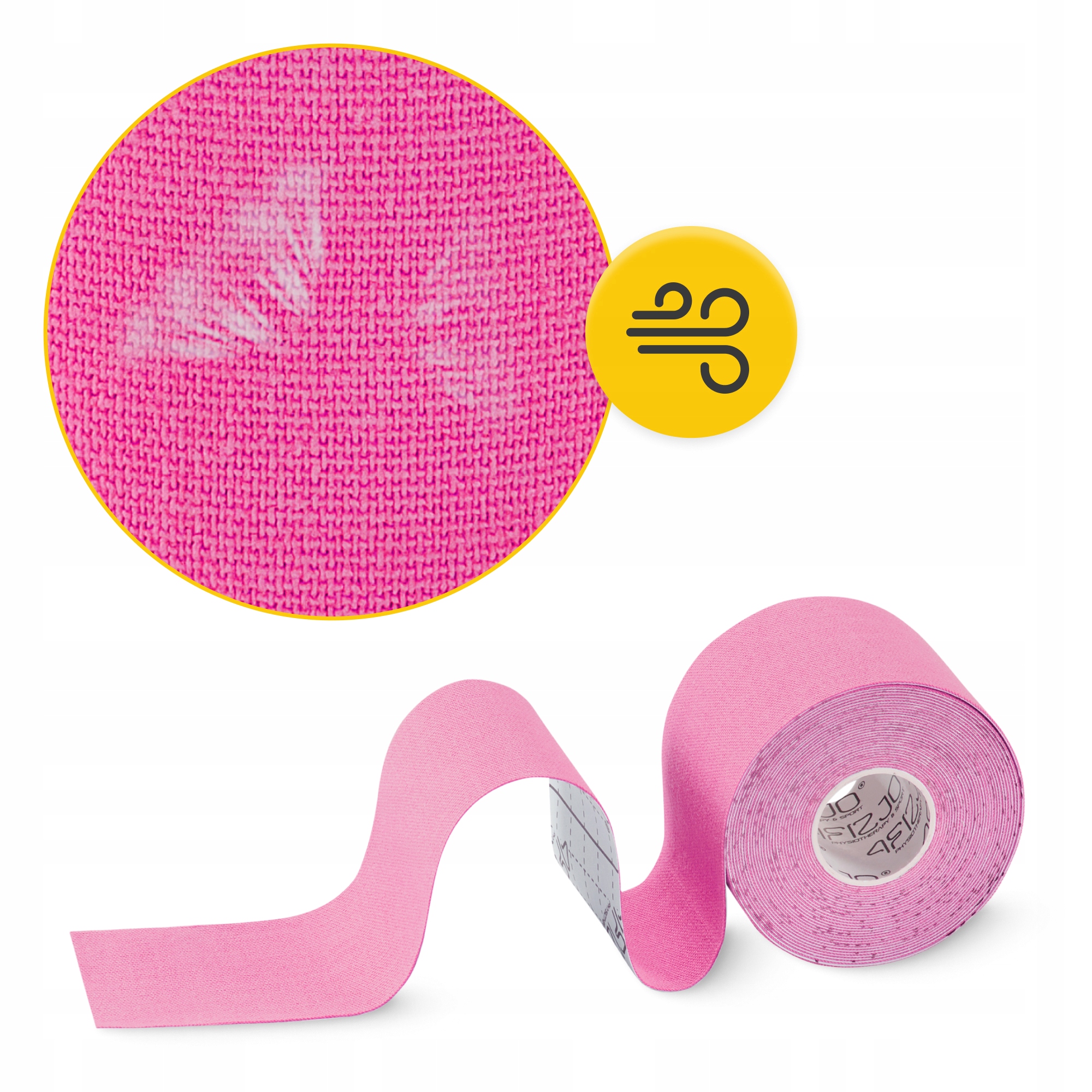 Стрічка кінезіологічна (кінезіо тейп) 4FIZJO 5 см x 5 м Pink (P-5907739316004) — фото 2