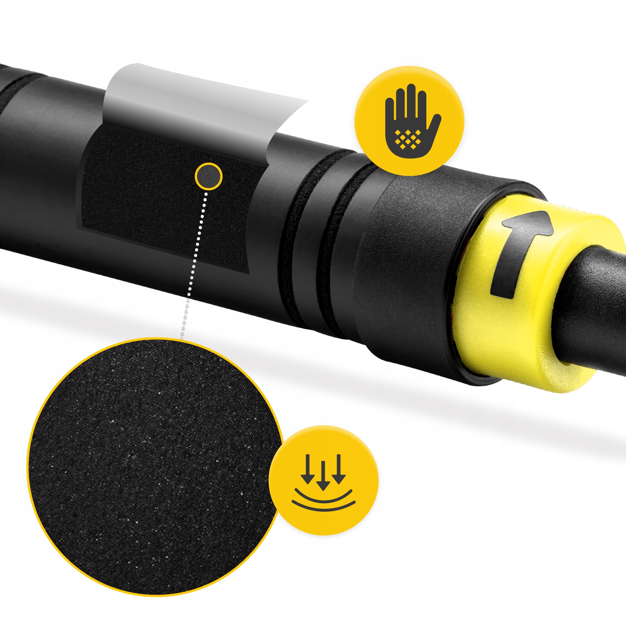 Турнік розсувний 4FIZJO 66-100 см Black/Yellow (P-5907739314765) — мініатюра 7