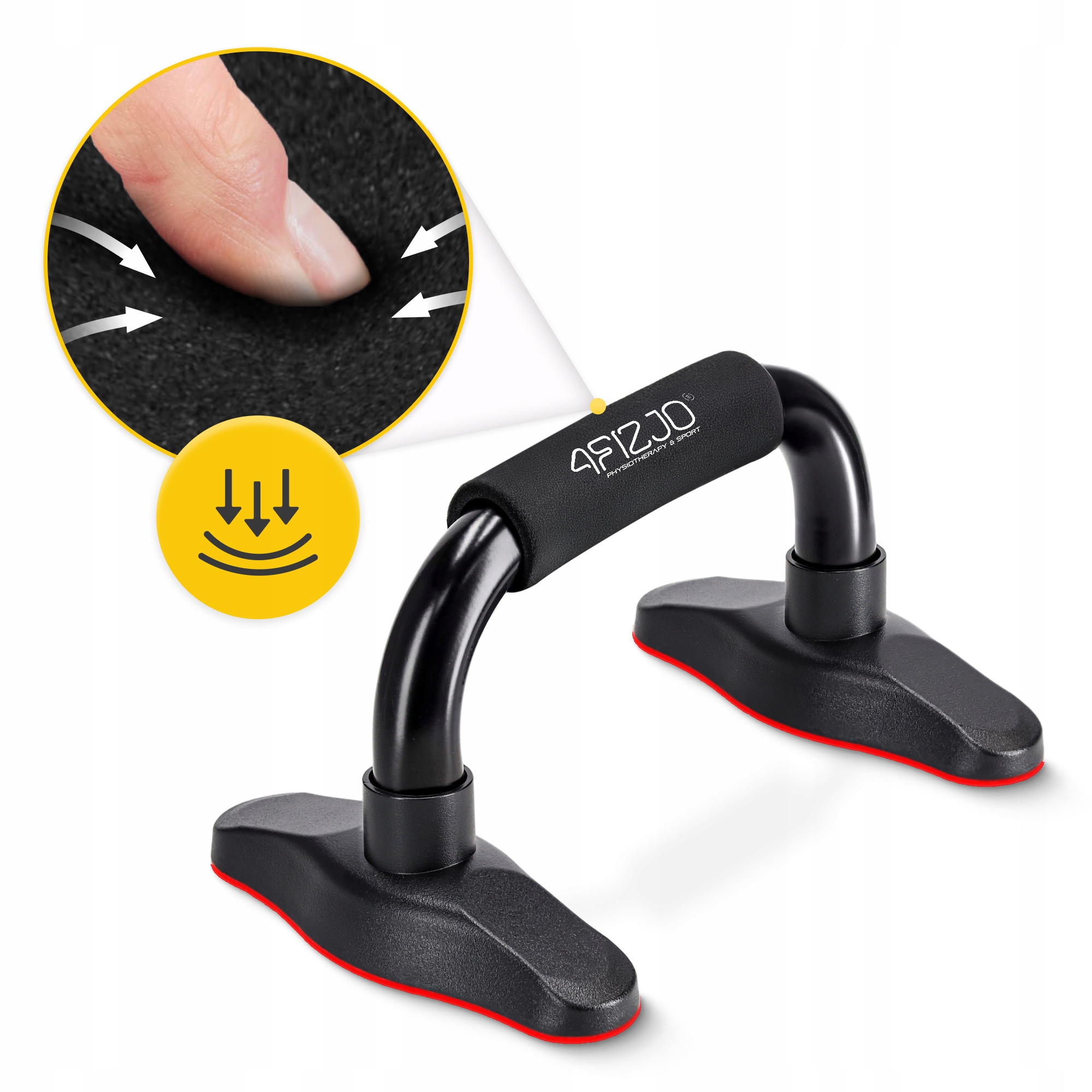 Упори для віджимань 4FIZJO Push-up Bars Black/Red (P-5907739310392) — мініатюра 7