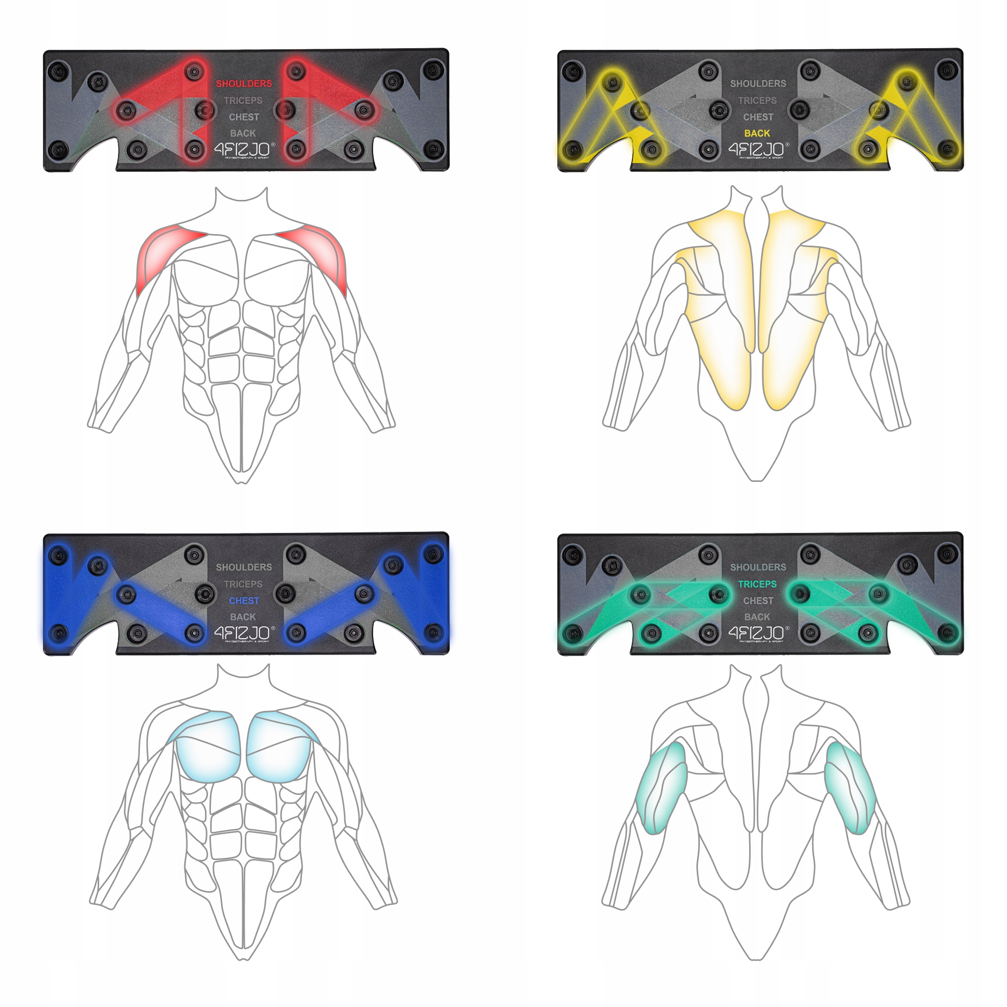 Упори (дошка) для віджимань зі змінним хватом 4FIZJO Push-up Board (P-5907739312501) — мініатюра 6