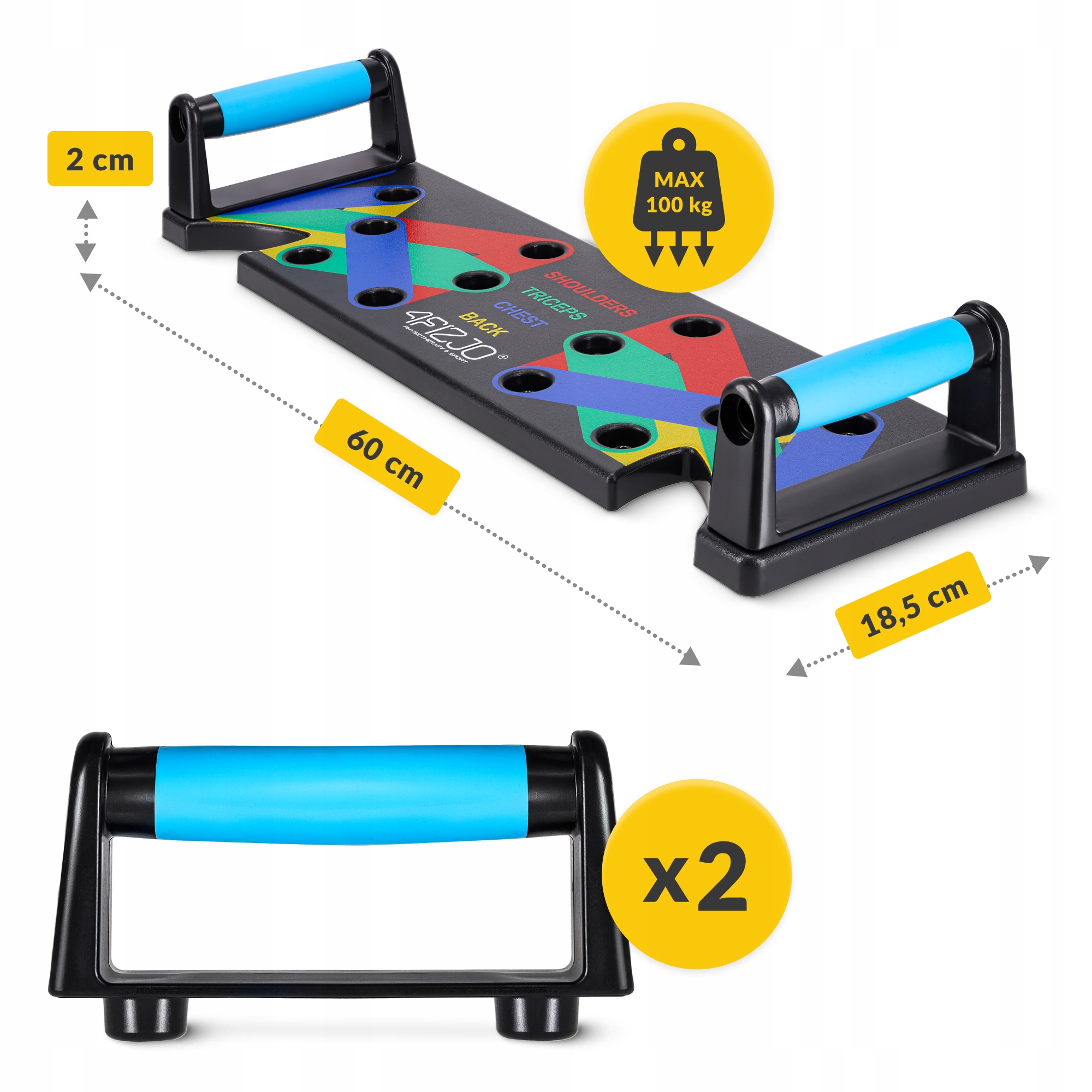 Упори (дошка) для віджимань зі змінним хватом 4FIZJO Push-up Board (P-5907739312501) — фото 2