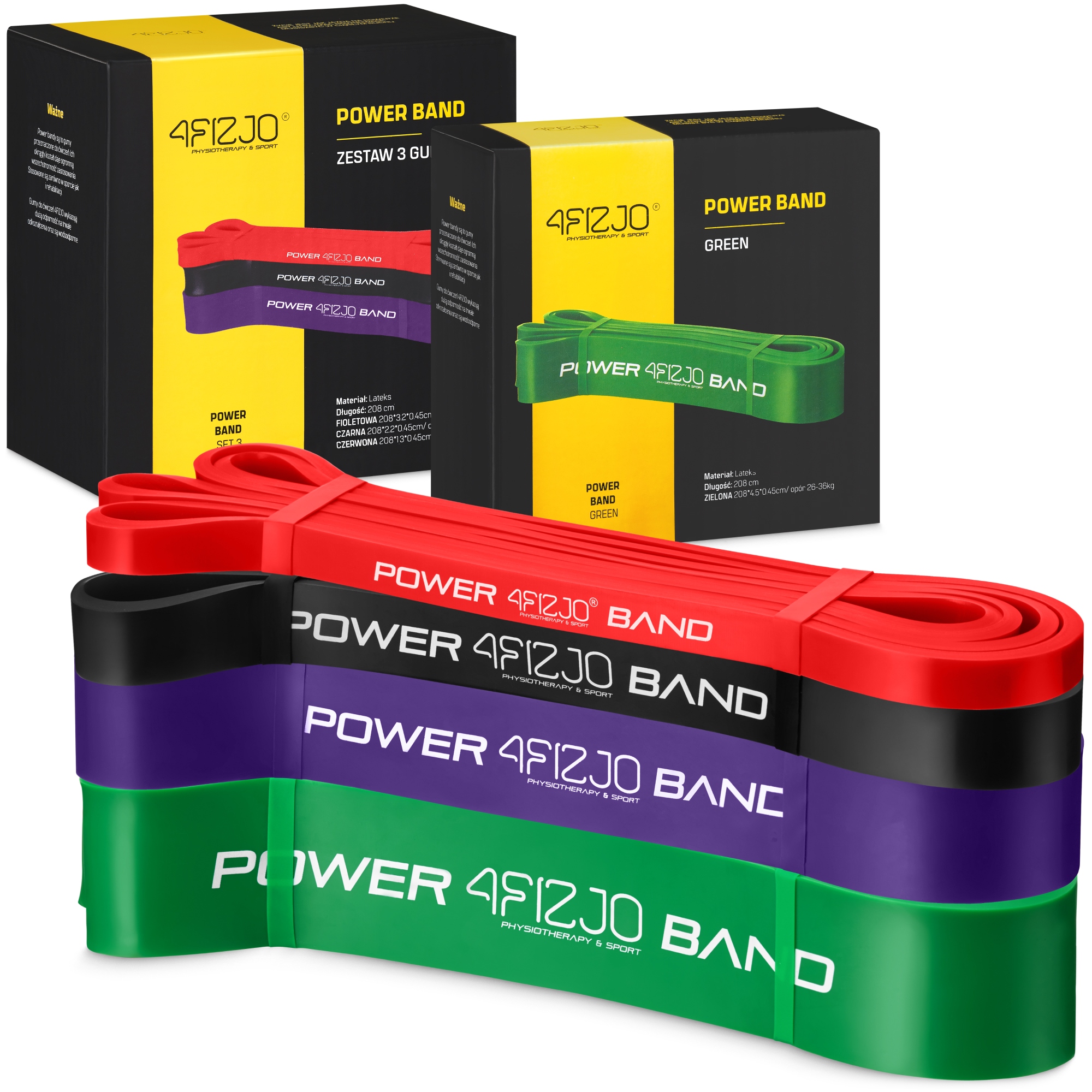 Еспандер-петля 4FIZJO Power Band 6-36 кг резина для фітнесу і спорту, набір 4 шт Mix (P-5907222931844) — фото 1
