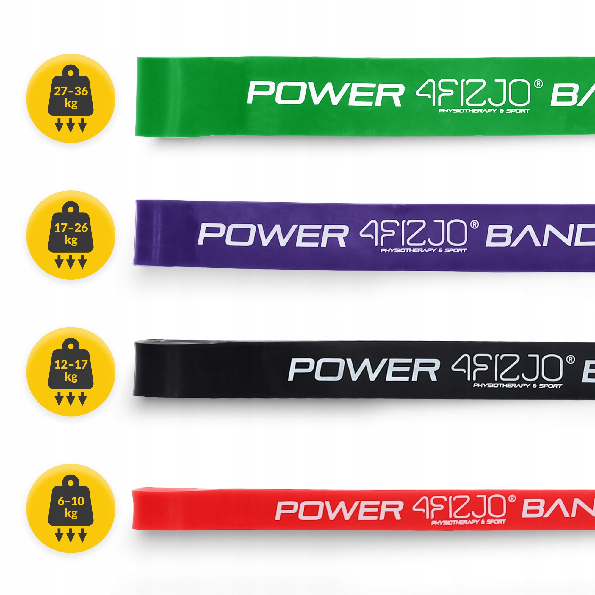 Еспандер-петля 4FIZJO Power Band 6-36 кг резина для фітнесу і спорту, набір 4 шт Mix (P-5907222931844) — мініатюра 7