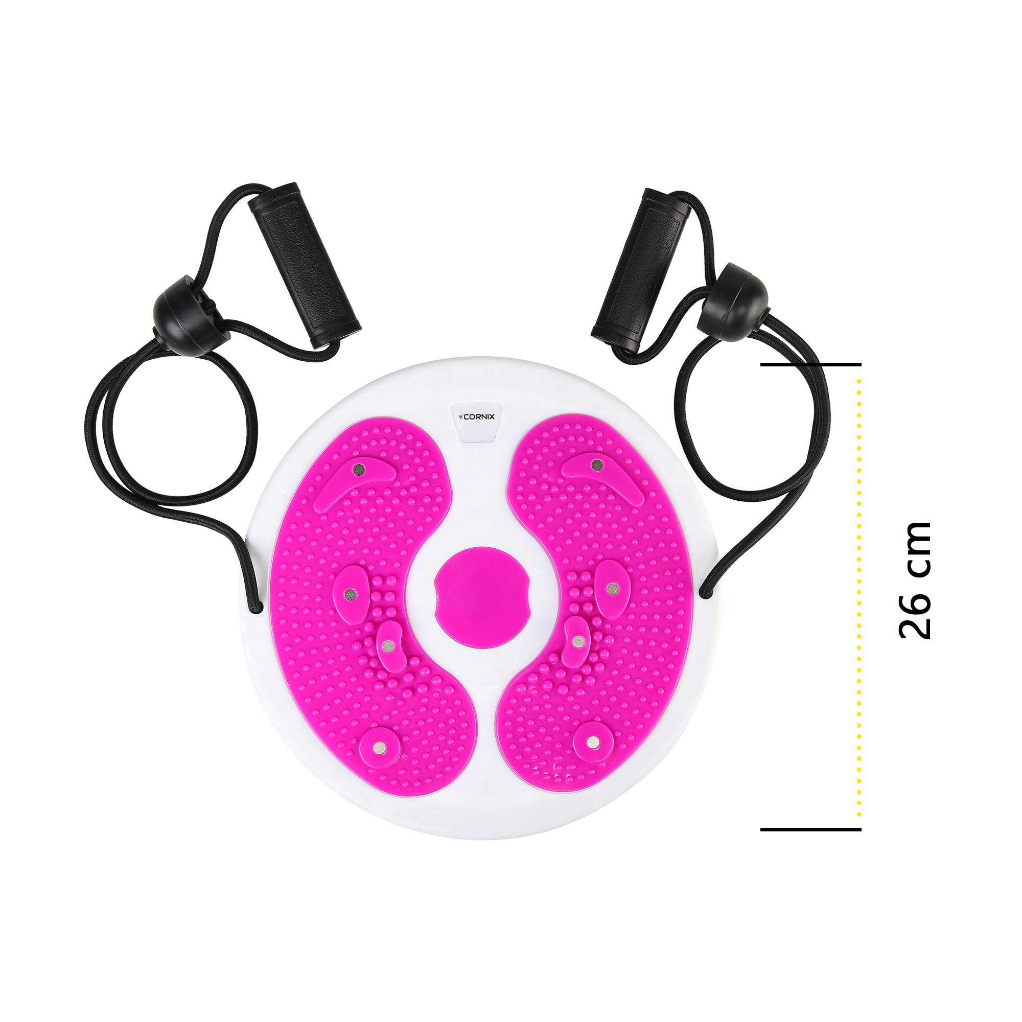 Диск здоров'я для талії Cornix Twisting Waist Disc з еспандерами XR-0447 White/Pink — мініатюра 8