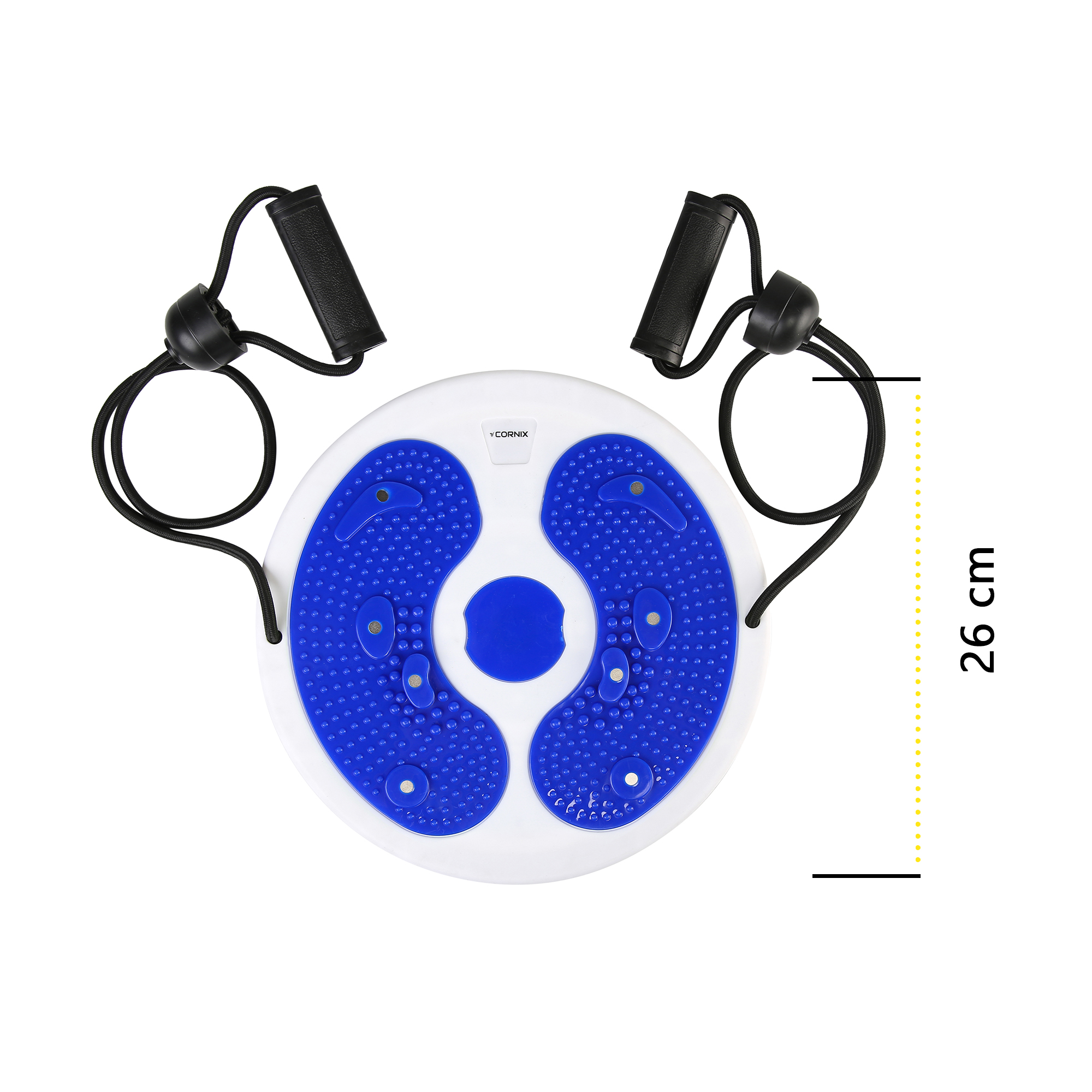 Диск здоров'я для талії Cornix Twisting Waist Disc з еспандерами XR-0448 White/Blue — мініатюра 8