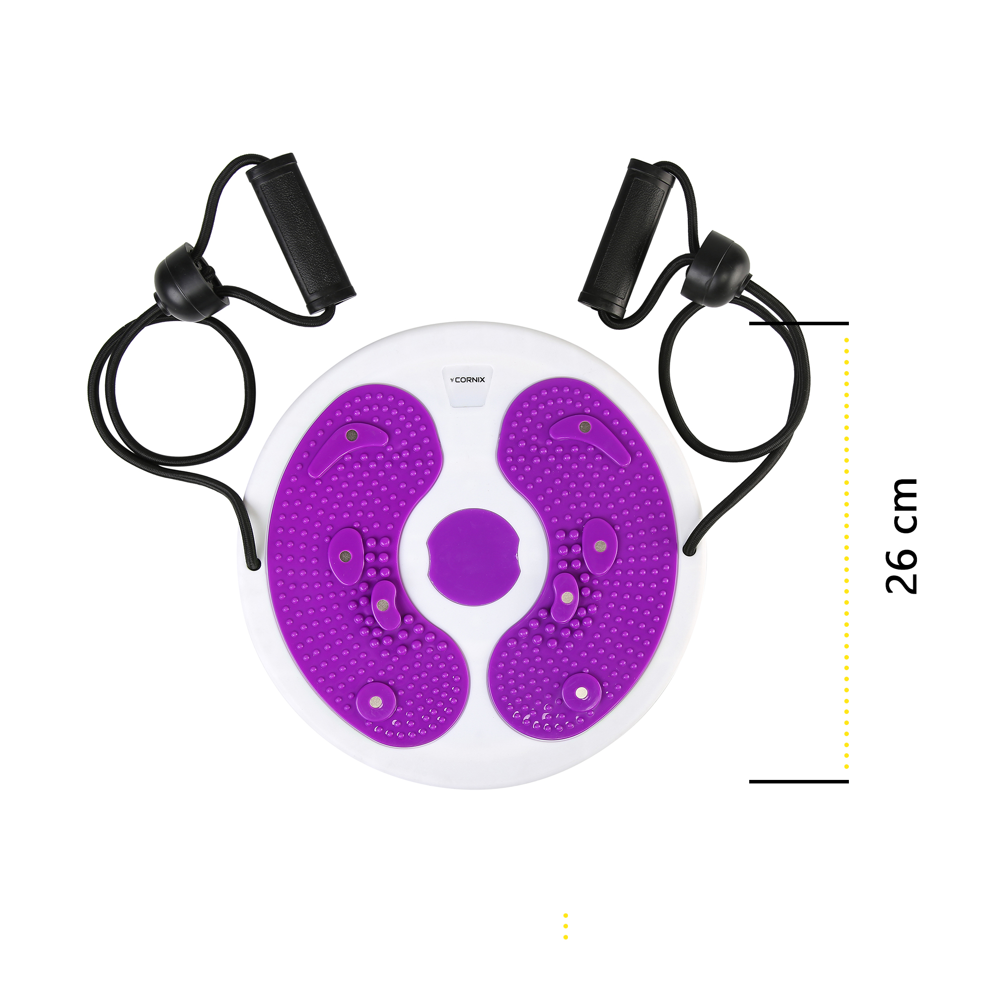 Диск здоров'я для талії Cornix Twisting Waist Disc з еспандерами XR-0449 White/Violet — мініатюра 8