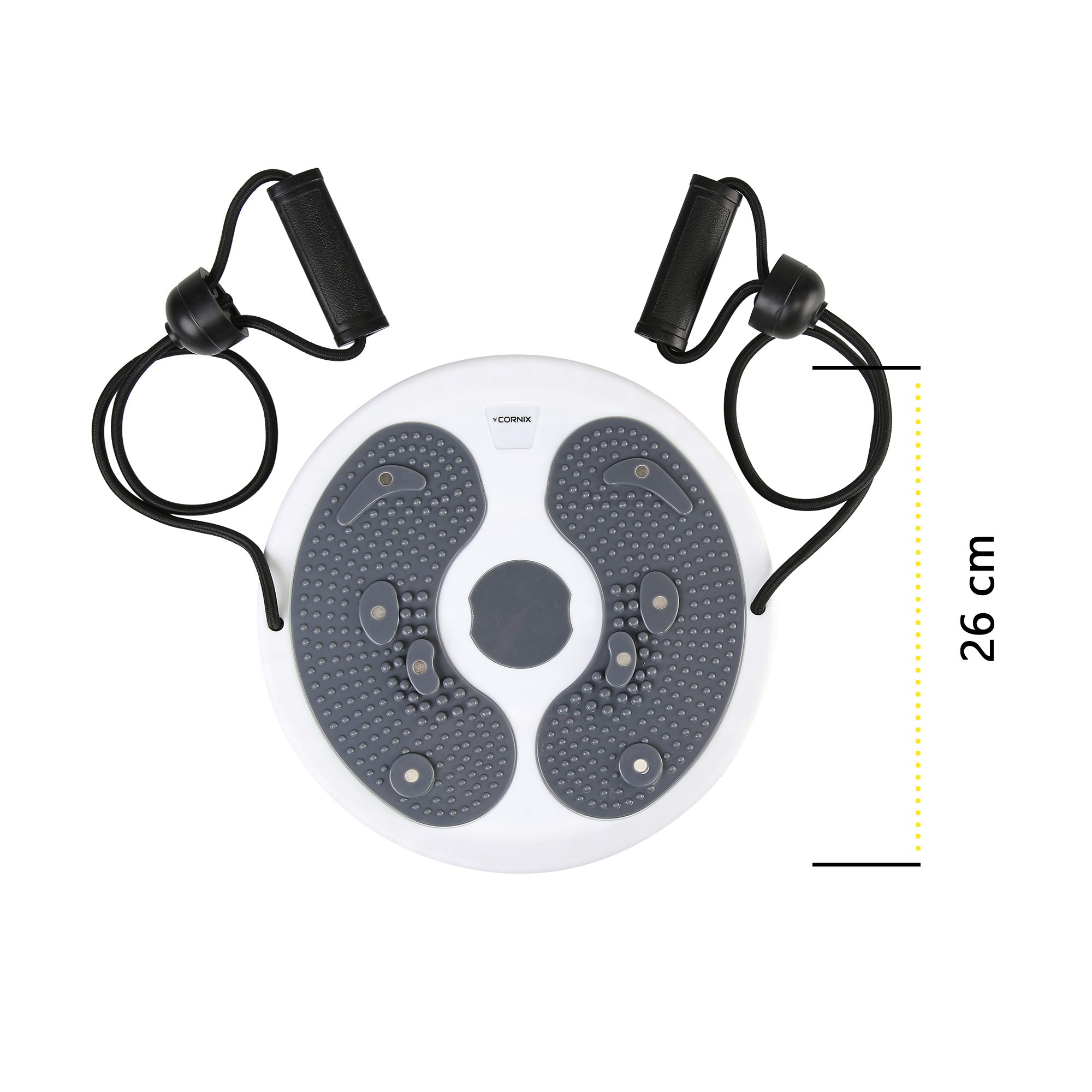 Диск здоров'я для талії Cornix Twisting Waist Disc з еспандерами XR-0450 White/Grey — мініатюра 7