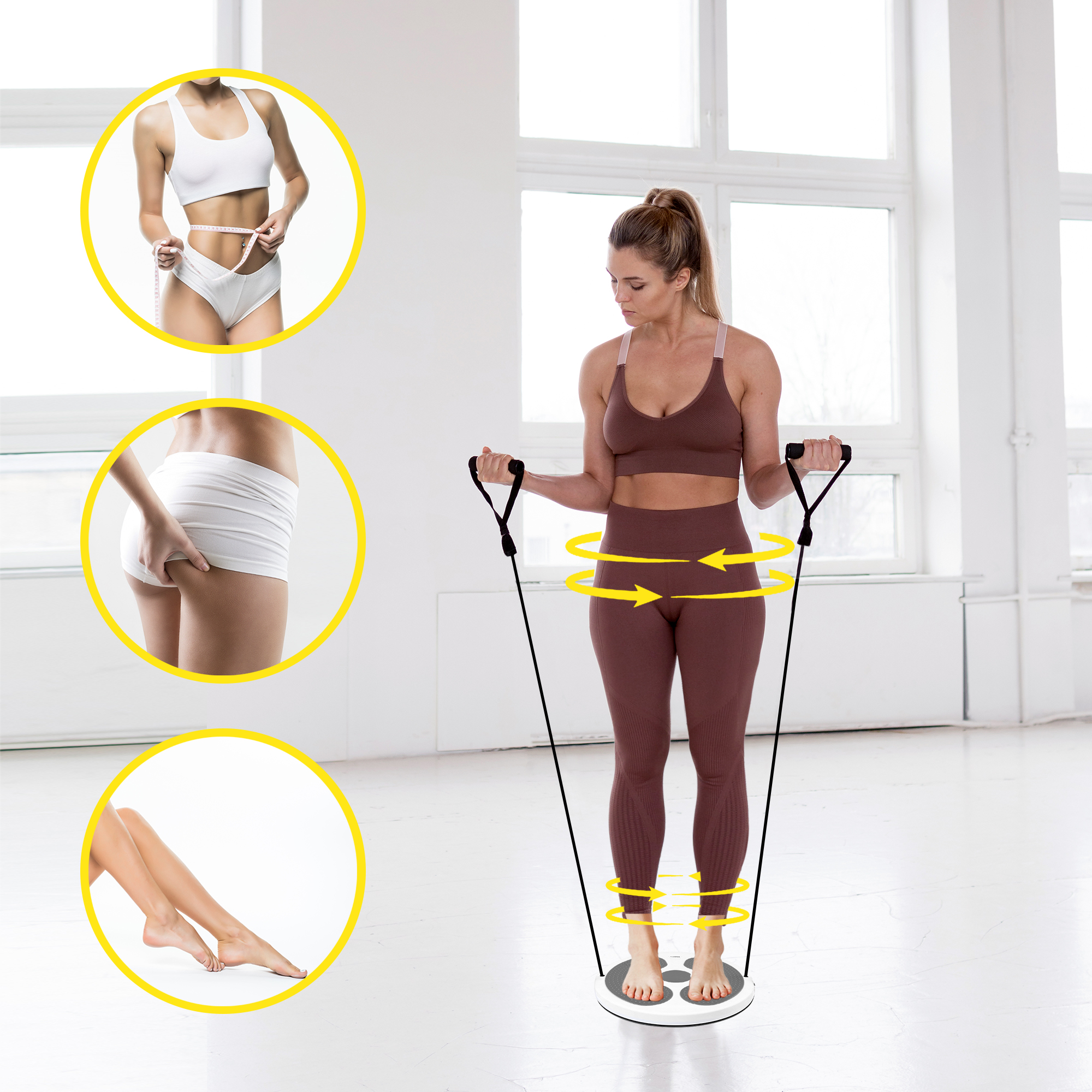 Диск здоров'я для талії Cornix Twisting Waist Disc з еспандерами XR-0450 White/Grey — мініатюра 6