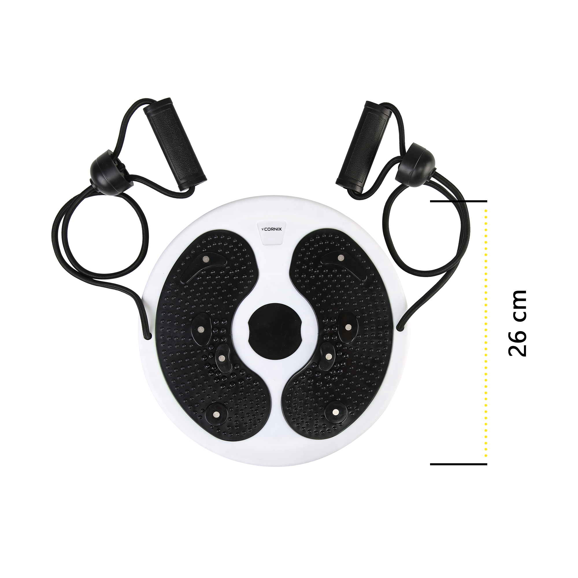 Диск здоров'я для талії Cornix Twisting Waist Disc з еспандерами XR-0451 White/Black — мініатюра 7