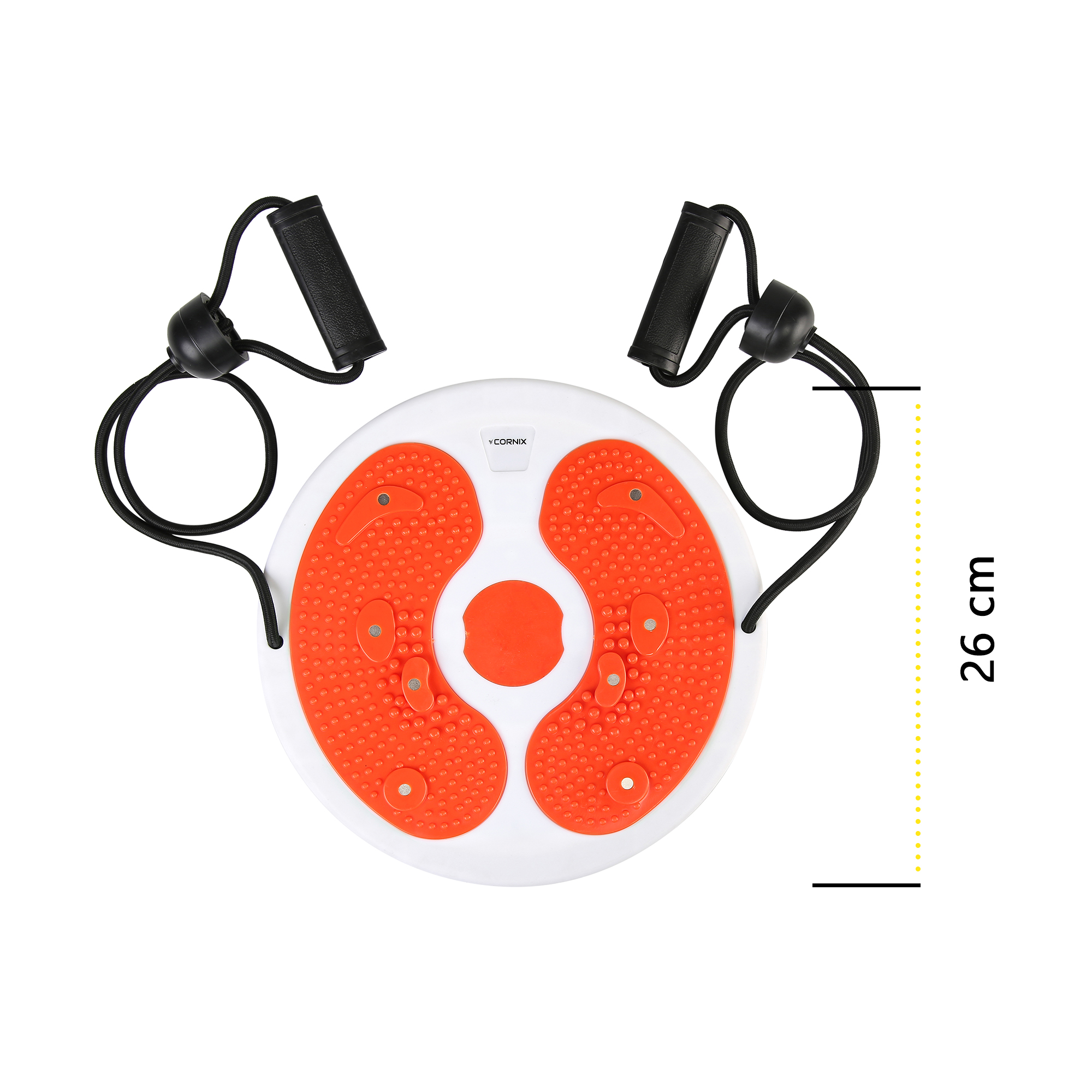 Диск здоров'я для талії Cornix Twisting Waist Disc з еспандерами XR-0452 White/Orange — мініатюра 7