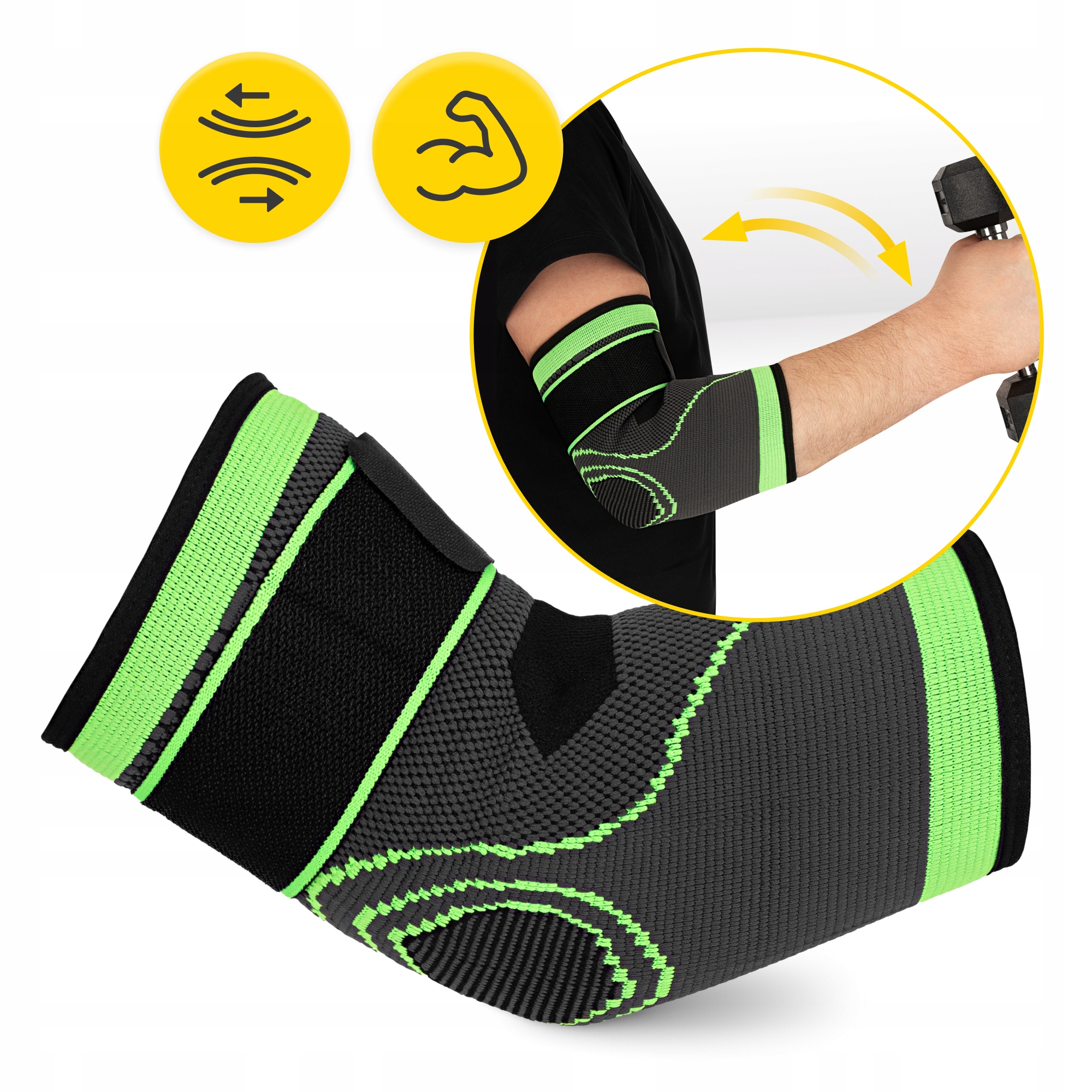 Фіксатор (бандаж) для ліктьового суглоба 4FIZJO Flex 1 шт Size M (P-5905973407366) — мініатюра 8