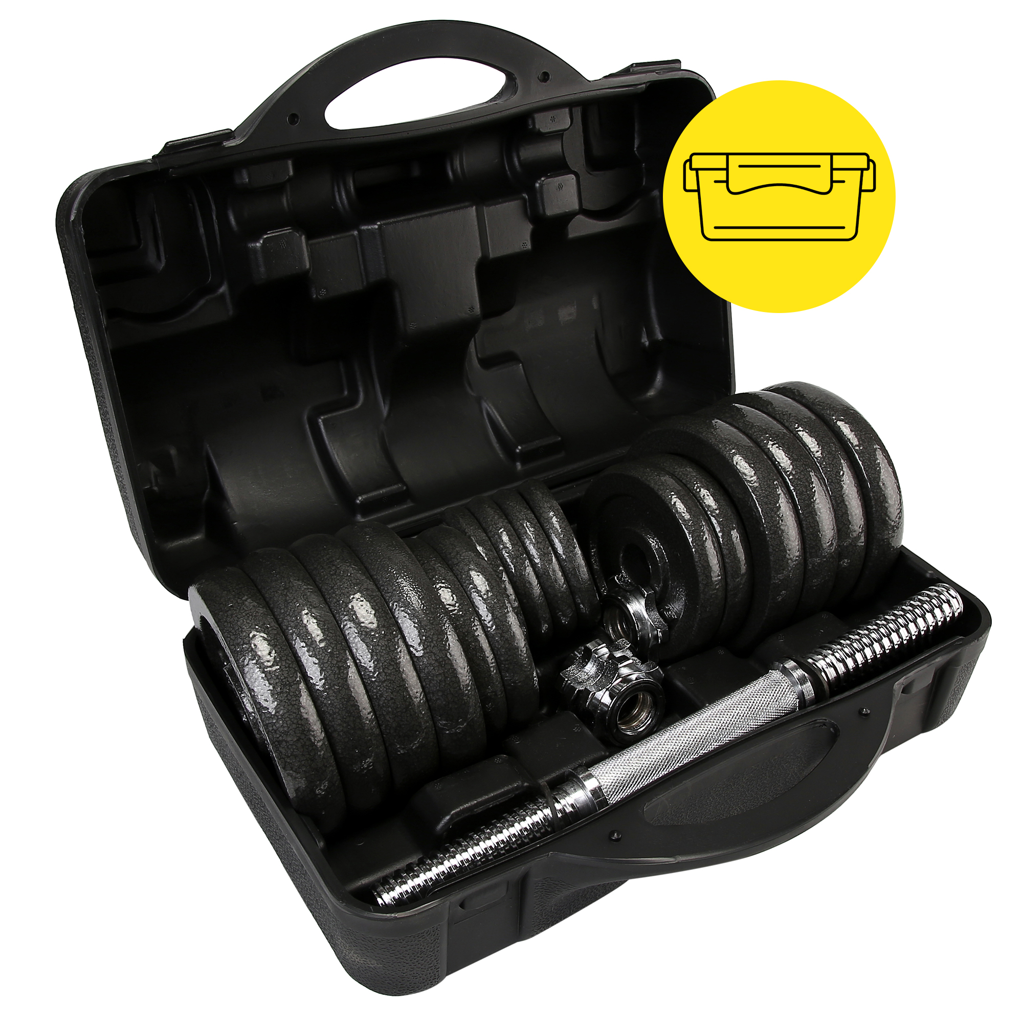Гантелі металеві Cornix 2 x 15 кг набірні, в кейсі XR-0442 Black — мініатюра 6