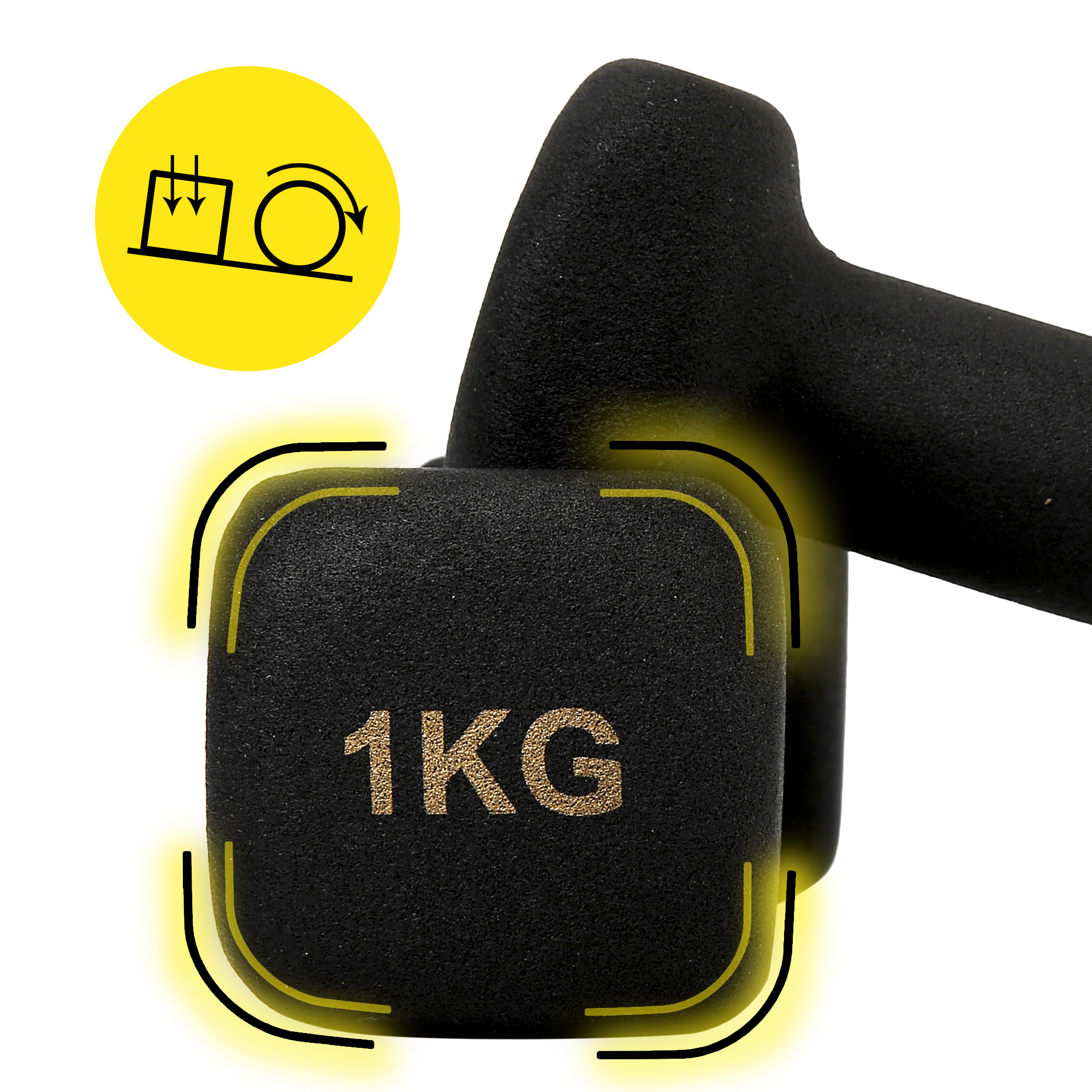 Гантелі вінілові Cornix Square 2 x 1 кг XR-0406 Black — фото 4