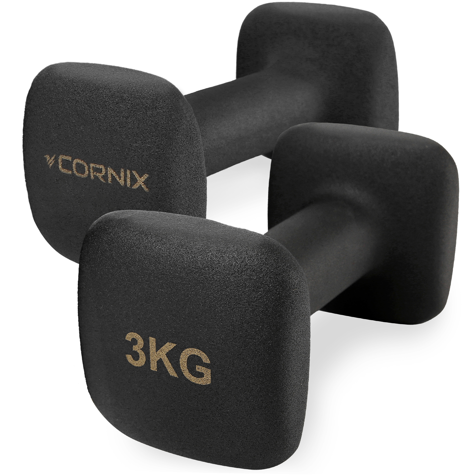 Гантелі вінілові Cornix Square 2 x 3 кг XR-0408 Black — фото 1