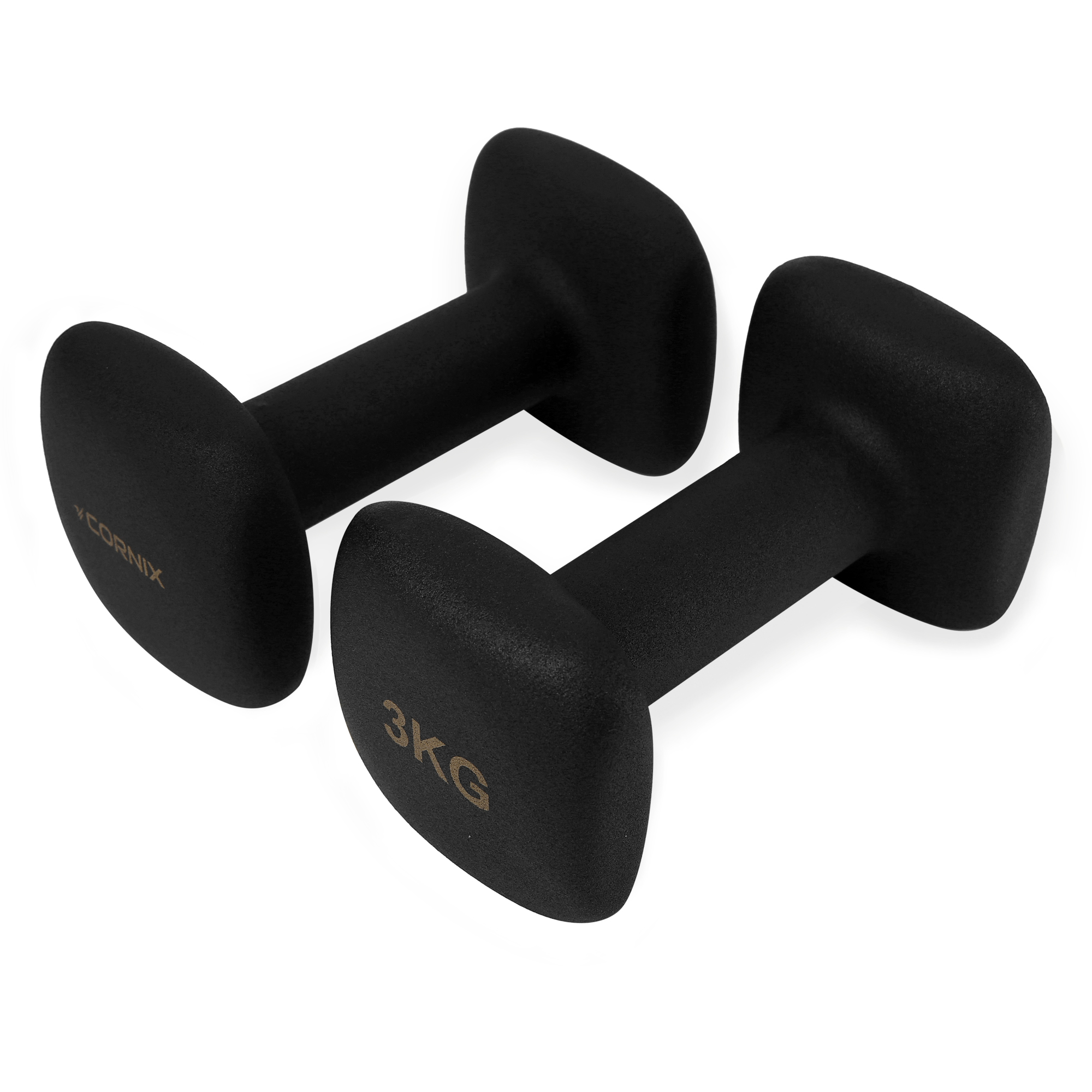 Гантелі вінілові Cornix Square 2 x 3 кг XR-0408 Black — мініатюра 7