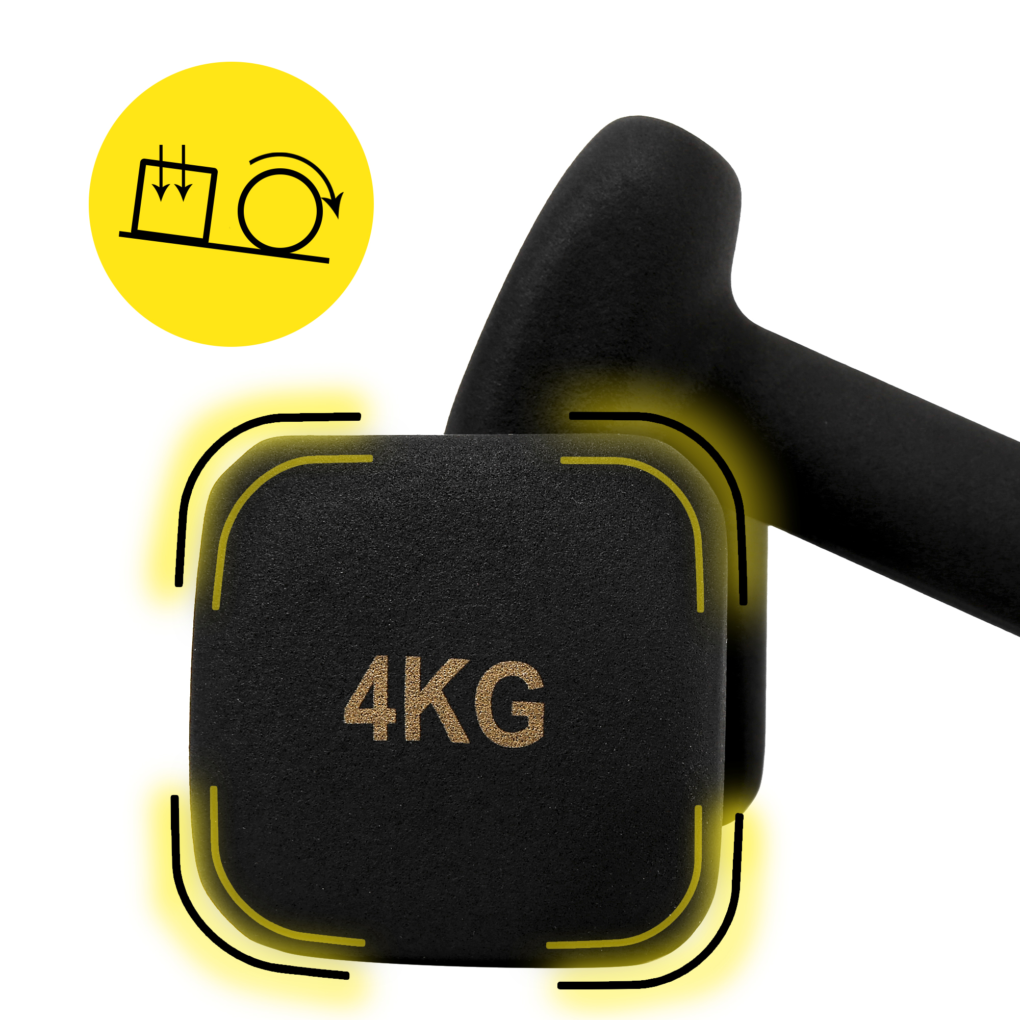 Гантелі вінілові Cornix Square 2 x 4 кг XR-0409 Black — мініатюра 8