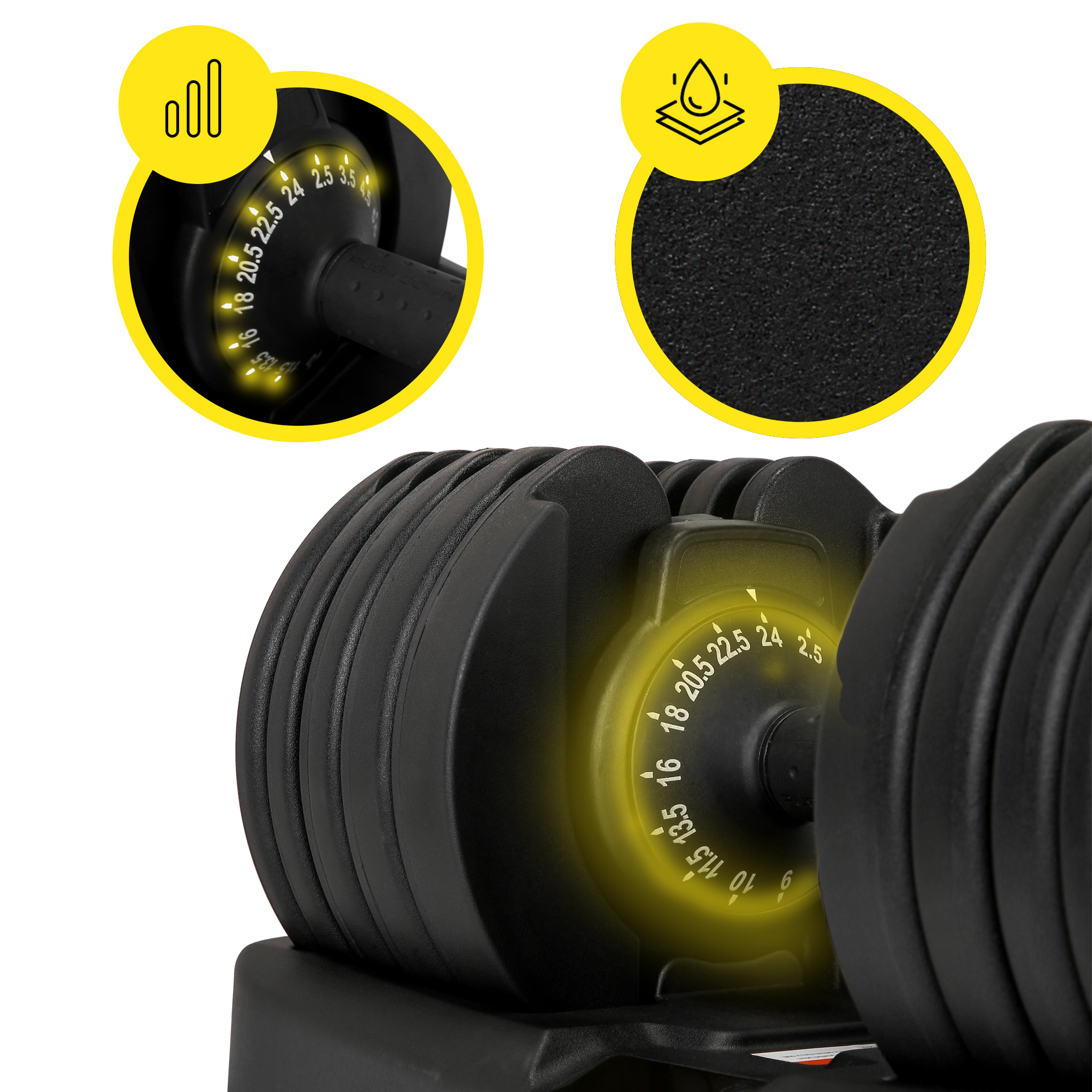 Гантеля з регульованою вагою Cornix 2.5-24 кг XR-0405 Black — фото 2