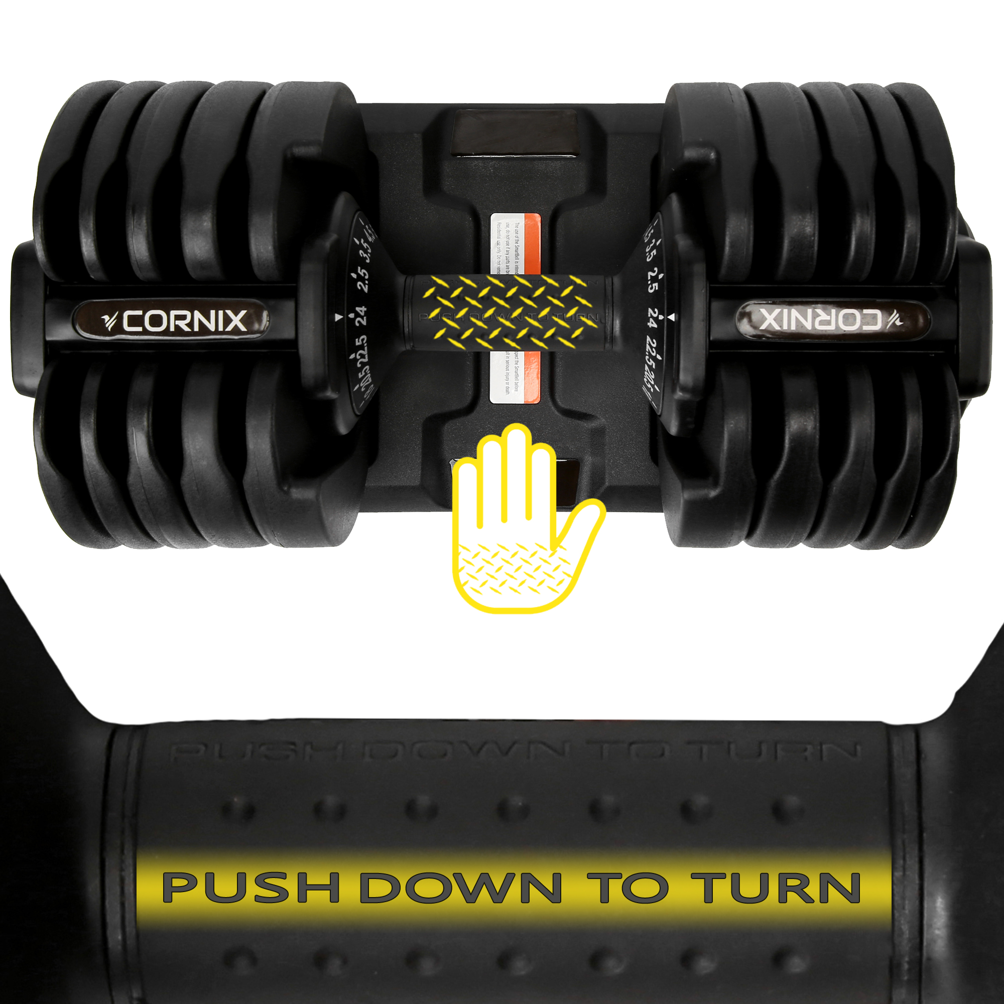 Гантеля з регульованою вагою Cornix 2.5-24 кг XR-0405 Black — фото 5