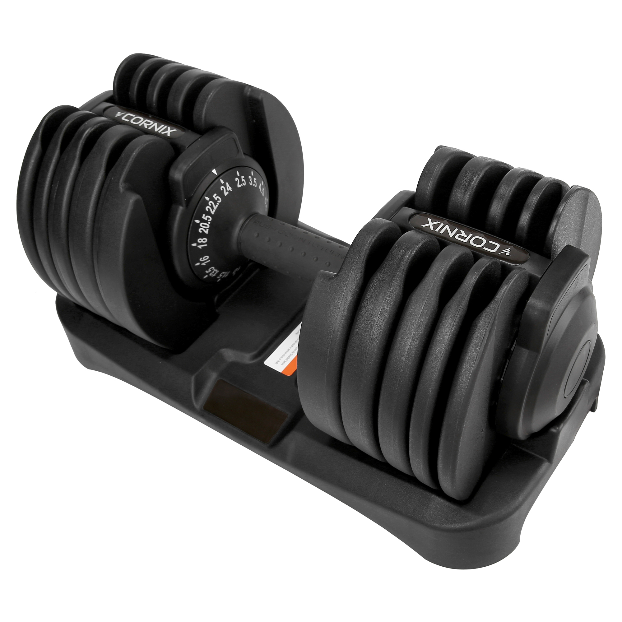 Гантеля з регульованою вагою Cornix 2.5-24 кг XR-0405 Black — фото 1