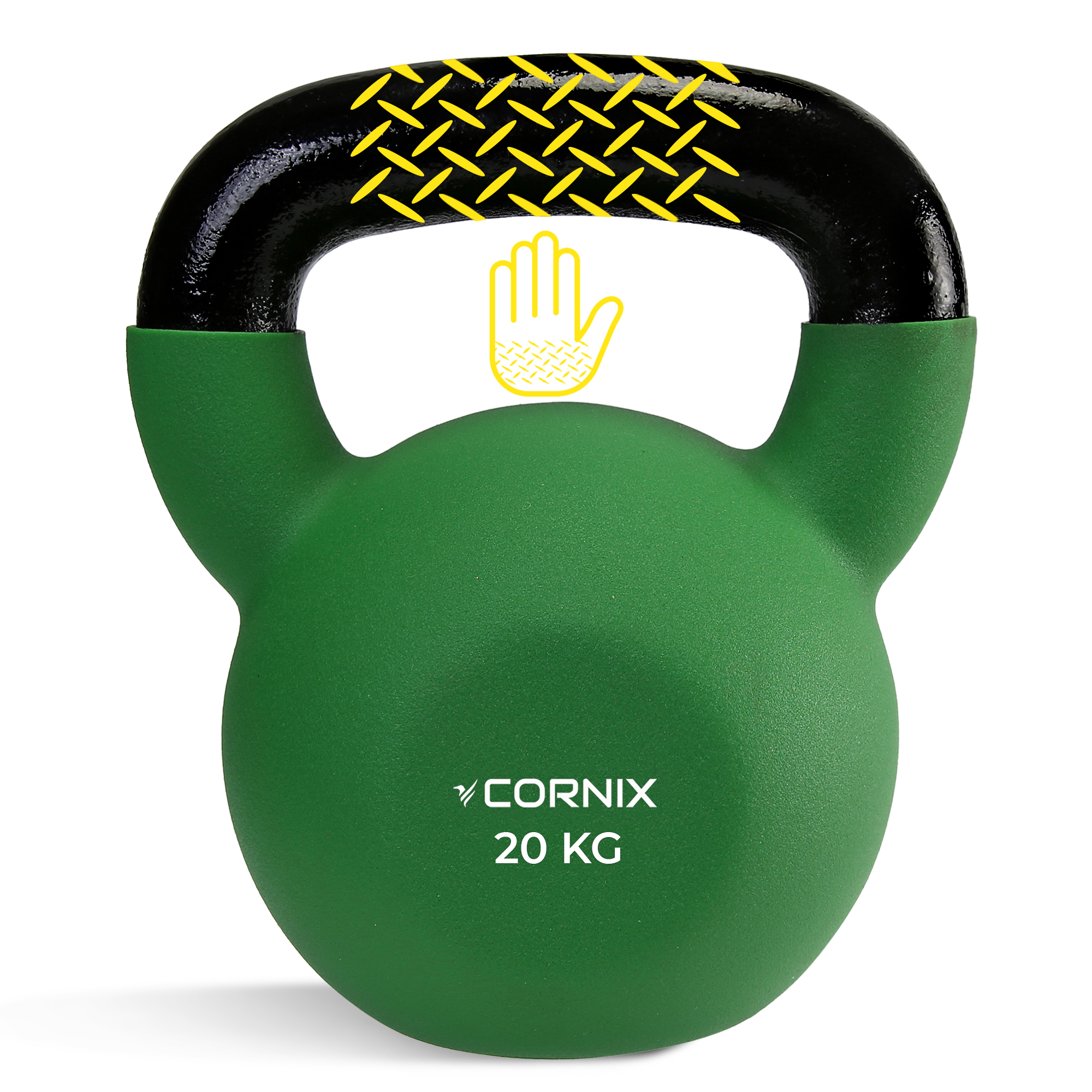 Гиря металева Cornix 20 кг з вініловим покриттям XR-0439 Green/Black — фото 3