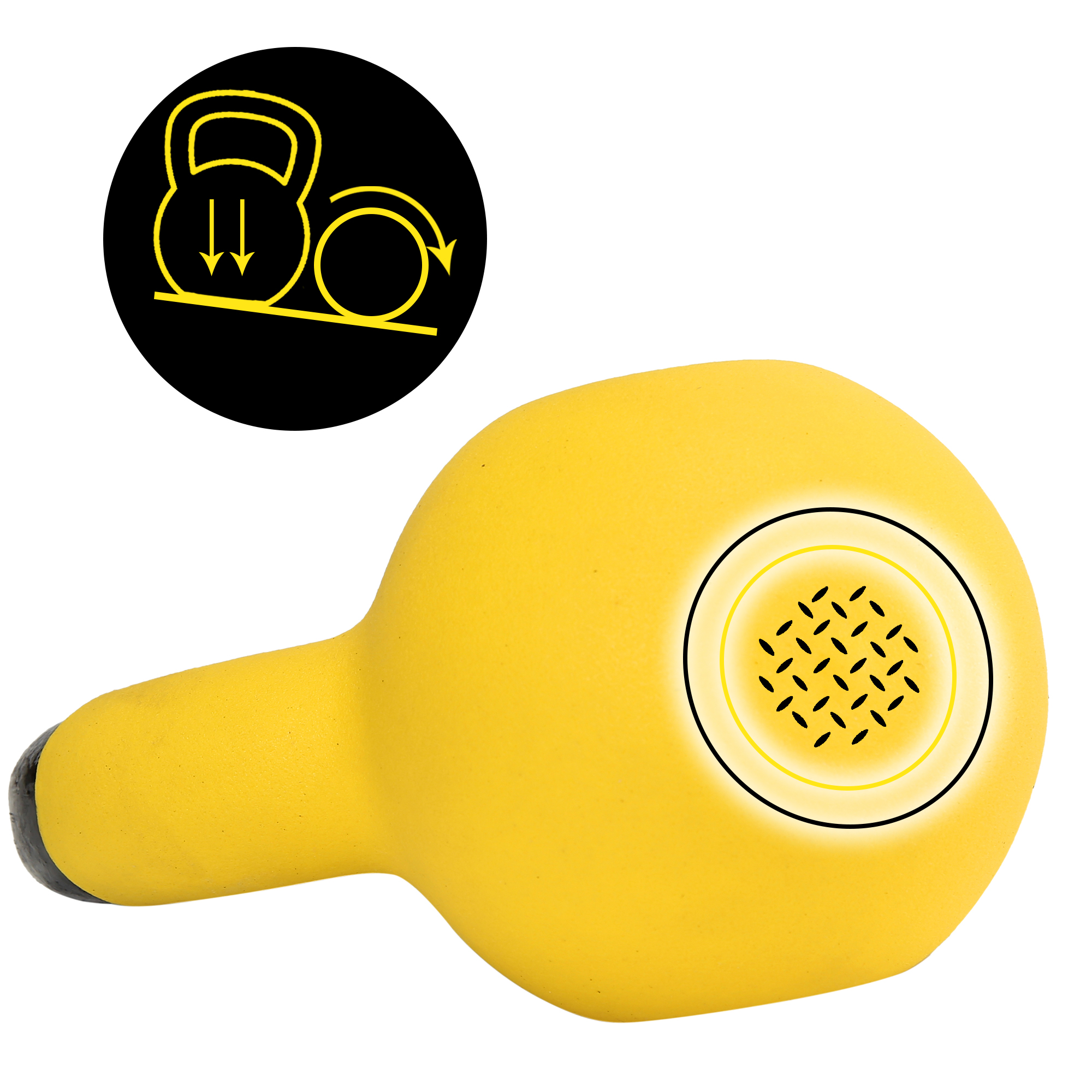 Гиря металева Cornix 4 кг з вініловим покриттям XR-0435 Yellow/Black — мініатюра 7