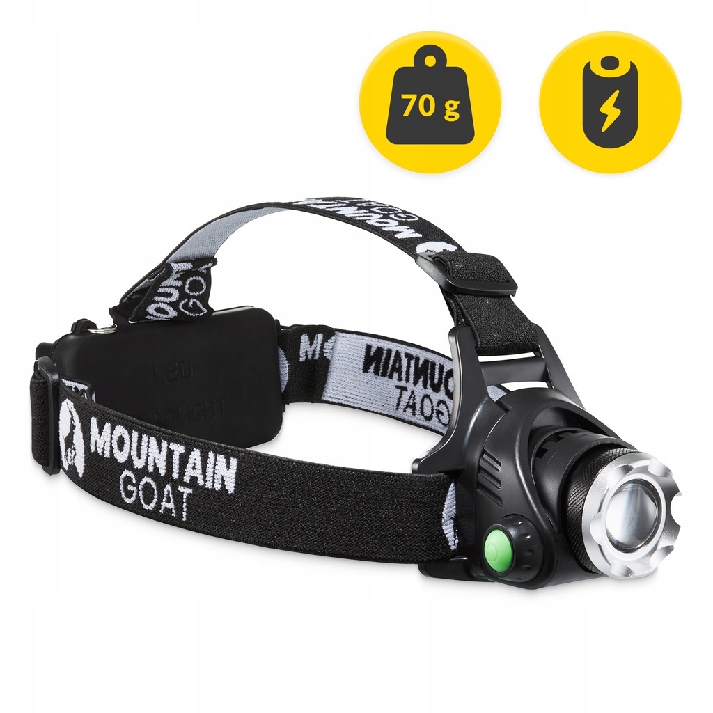 Ліхтар налобний Mountain Goat LED 350 lm акумуляторний, заднє червоне світло Black (P-5907739318336) — фото 4