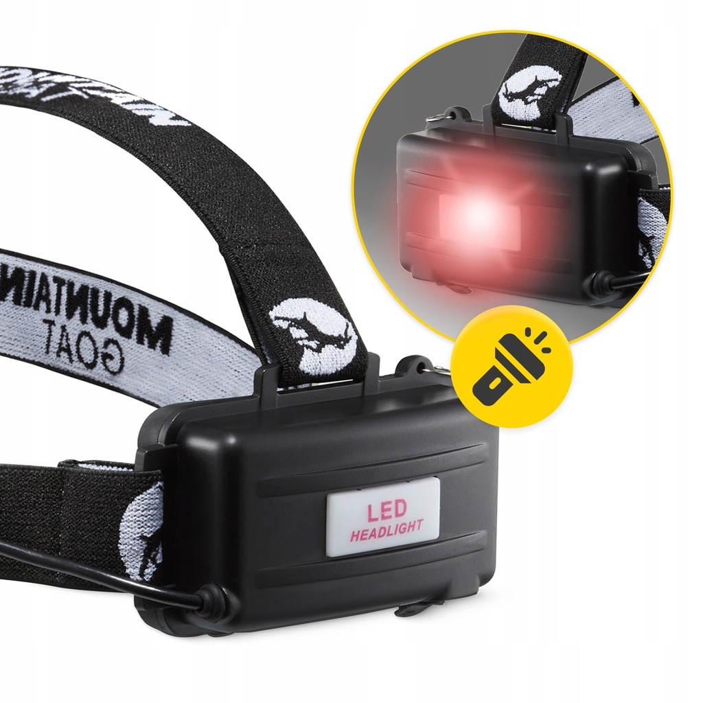 Ліхтар налобний Mountain Goat LED 350 lm акумуляторний, заднє червоне світло Black (P-5907739318336) — мініатюра 7