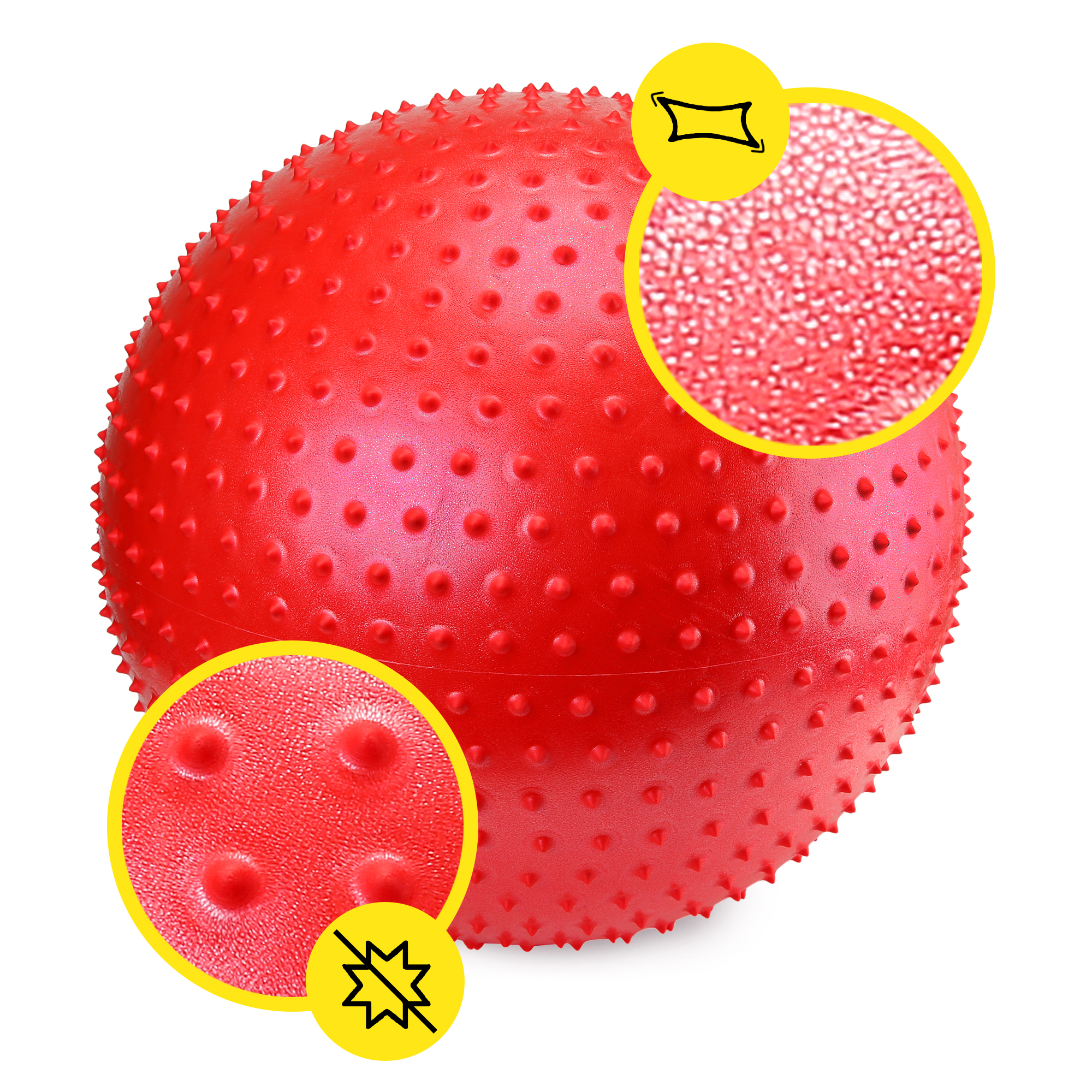 М'яч для фітнесу (фітбол) Cornix 55 см масажний Anti-Burst XR-0470 Red — фото 5