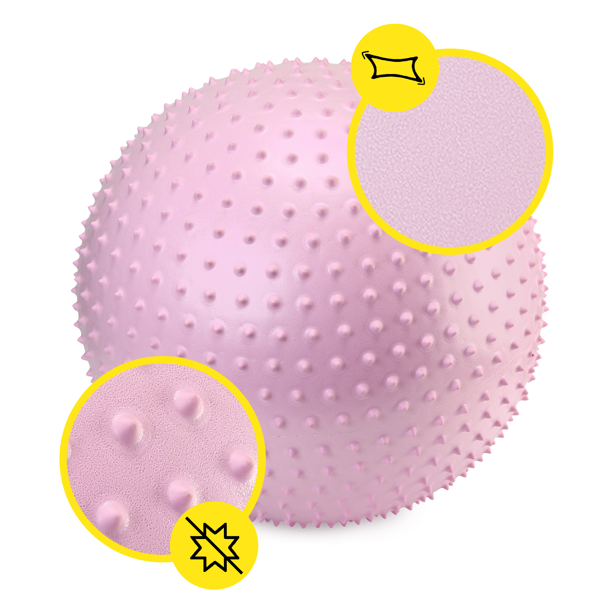 М'яч для фітнесу (фітбол) Cornix 55 см масажний Anti-Burst XR-0473 Light Pink — мініатюра 7