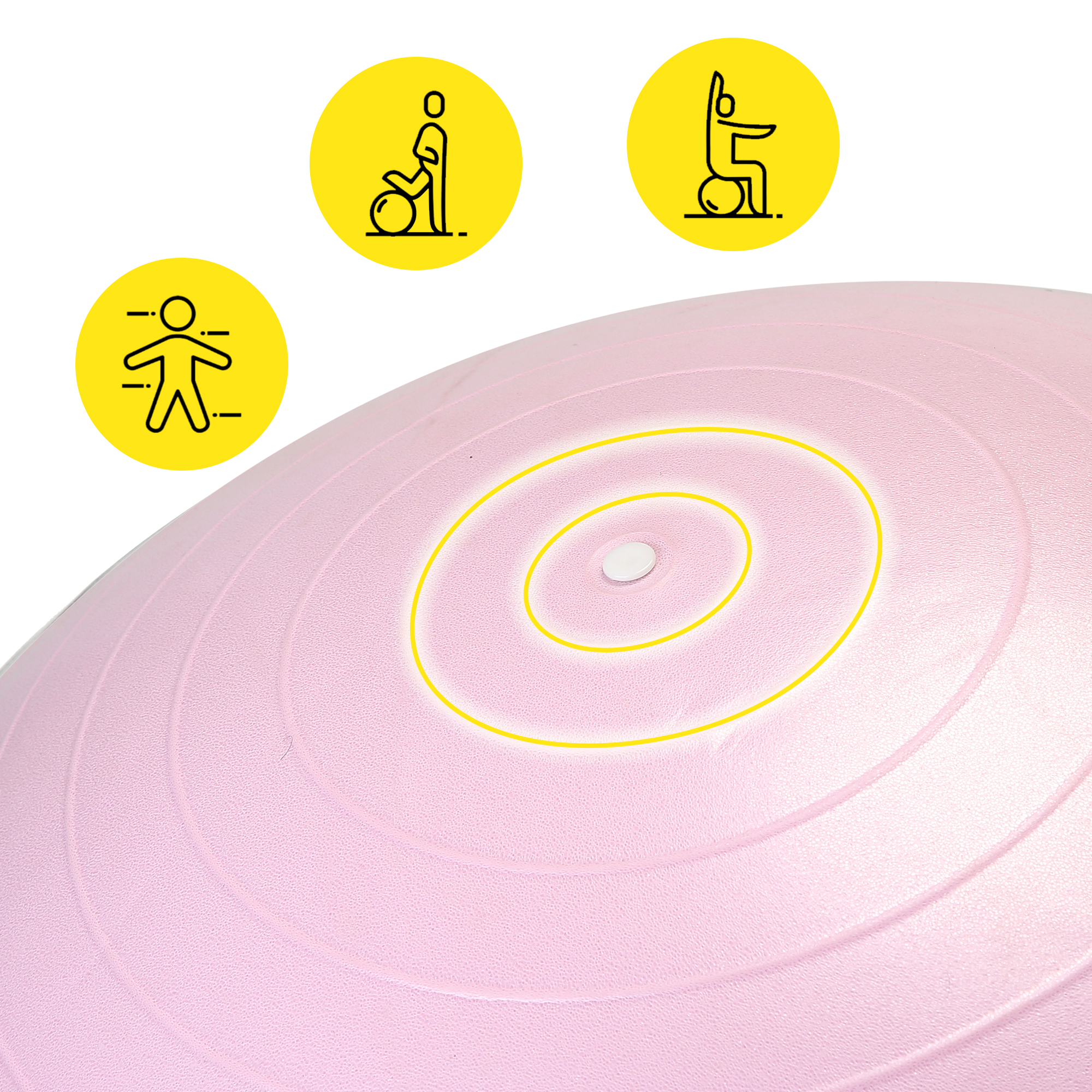 М'яч для фітнесу (фітбол) Cornix 55 см напівмасажний Anti-Burst XR-0465 Light Pink — мініатюра 8
