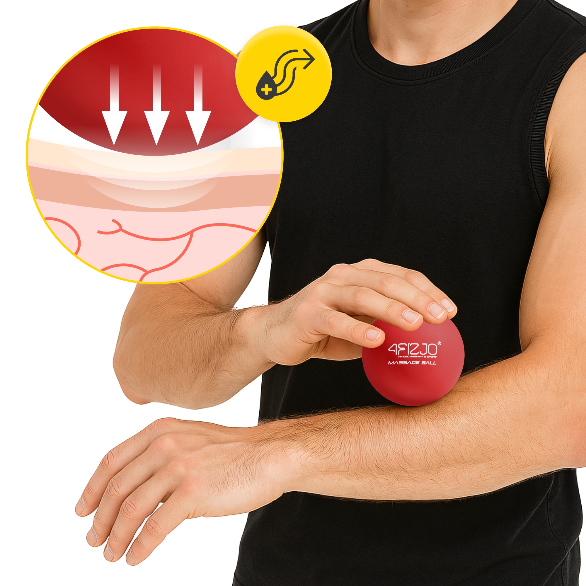 Масажний м'яч 4FIZJO Lacrosse Ball 6.25 см Red (P-5907222931202) — мініатюра 8