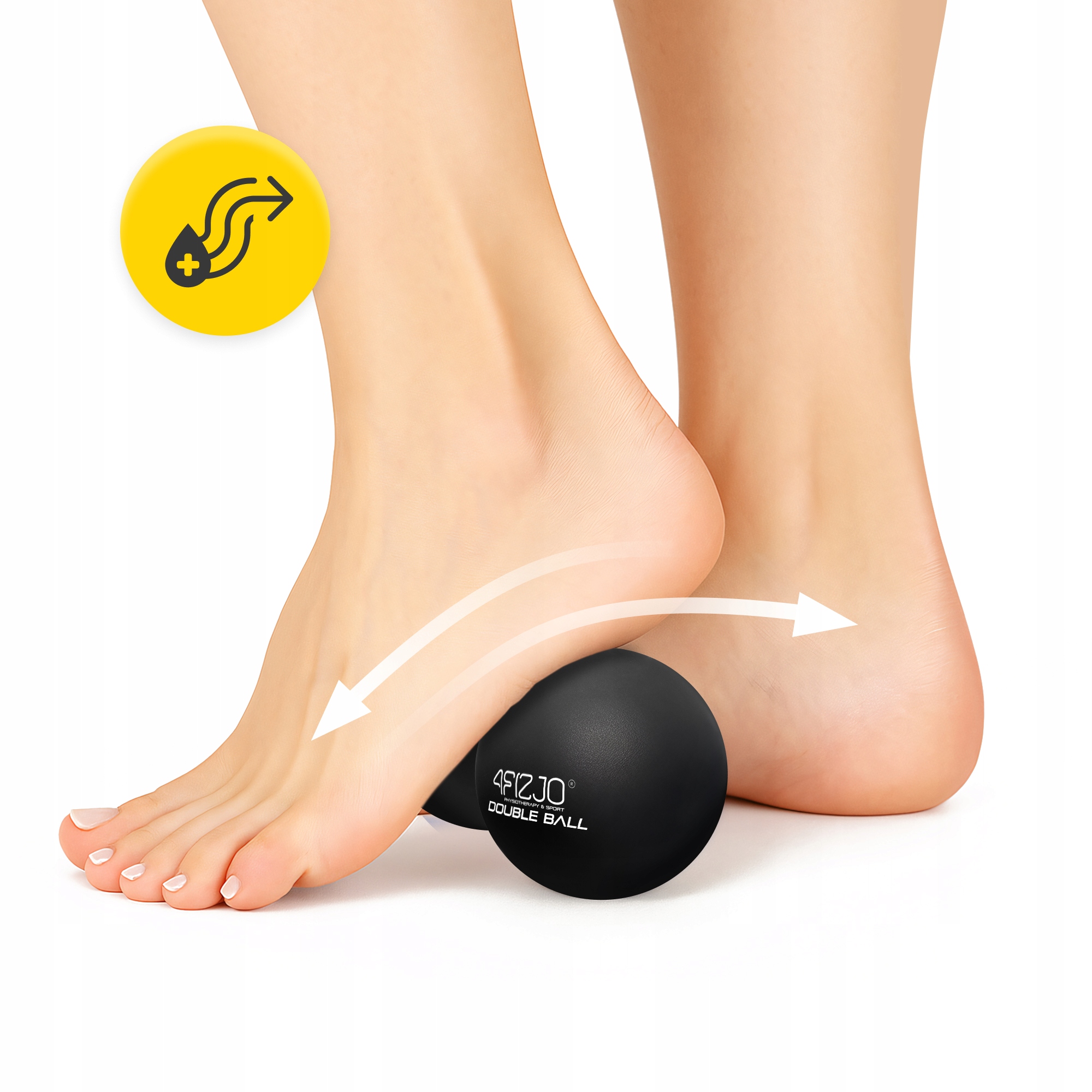 Масажний м'яч подвійний 4FIZJO Lacrosse Double Ball 6.5 x 13.5 см Black (P-5907222931226) — мініатюра 7