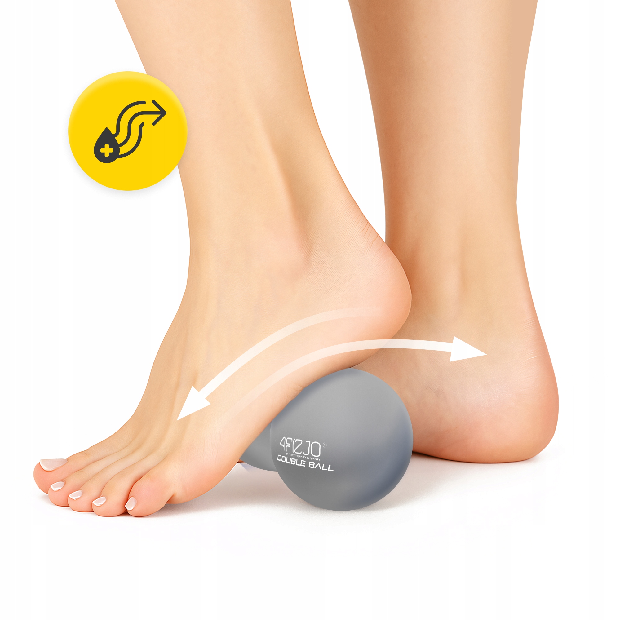 Масажний м'яч подвійний 4FIZJO Lacrosse Double Ball 6.5 x 13.5 см Grey (P-5907739314345) — мініатюра 6