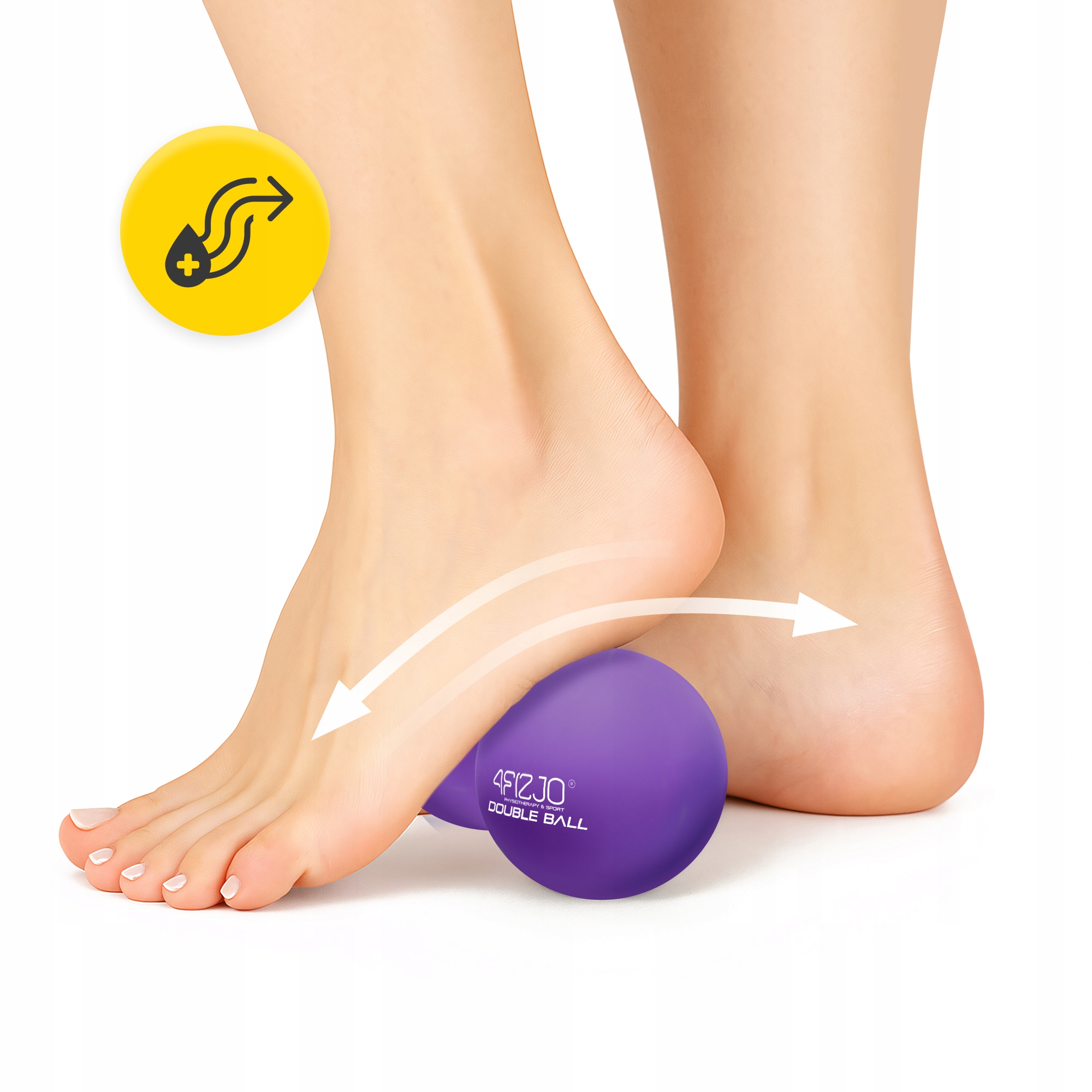 Масажний м'яч подвійний 4FIZJO Lacrosse Double Ball 6.5 x 13.5 см Purple (P-5907739314338) — мініатюра 7