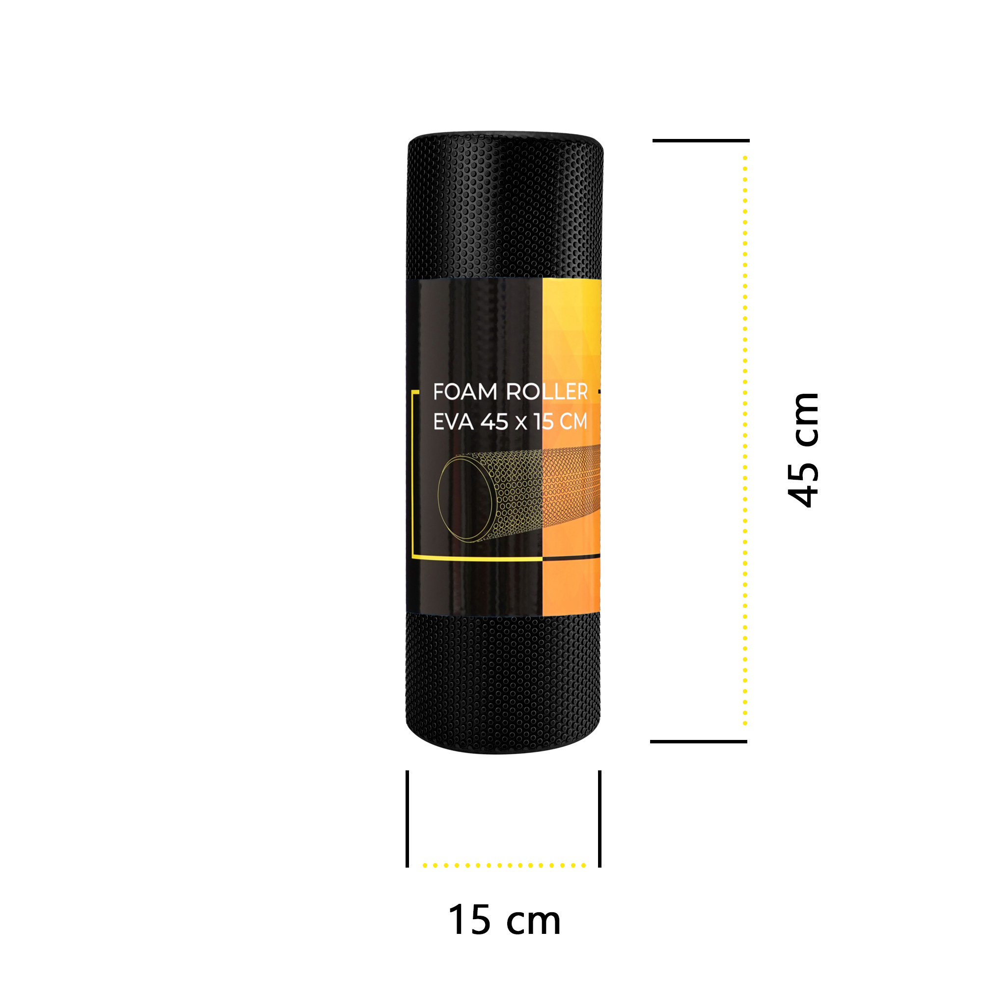 Масажний ролик Cornix EVA+ 45 x 15 см (валик, роллер) XR-0305 Black — мініатюра 7