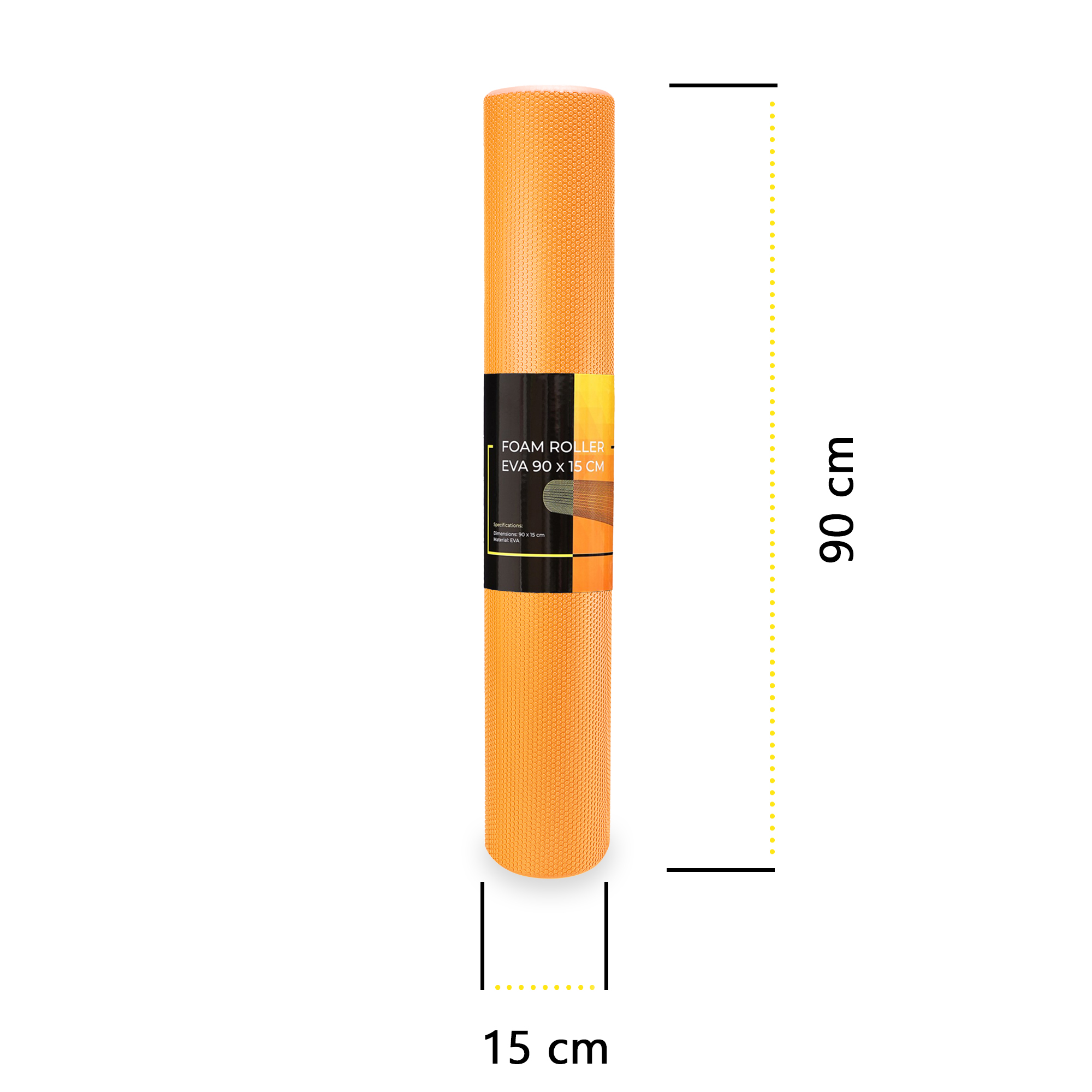 Масажний ролик Cornix EVA+ 90 x 15 см (валик, роллер) XR-0312 Orange — мініатюра 8