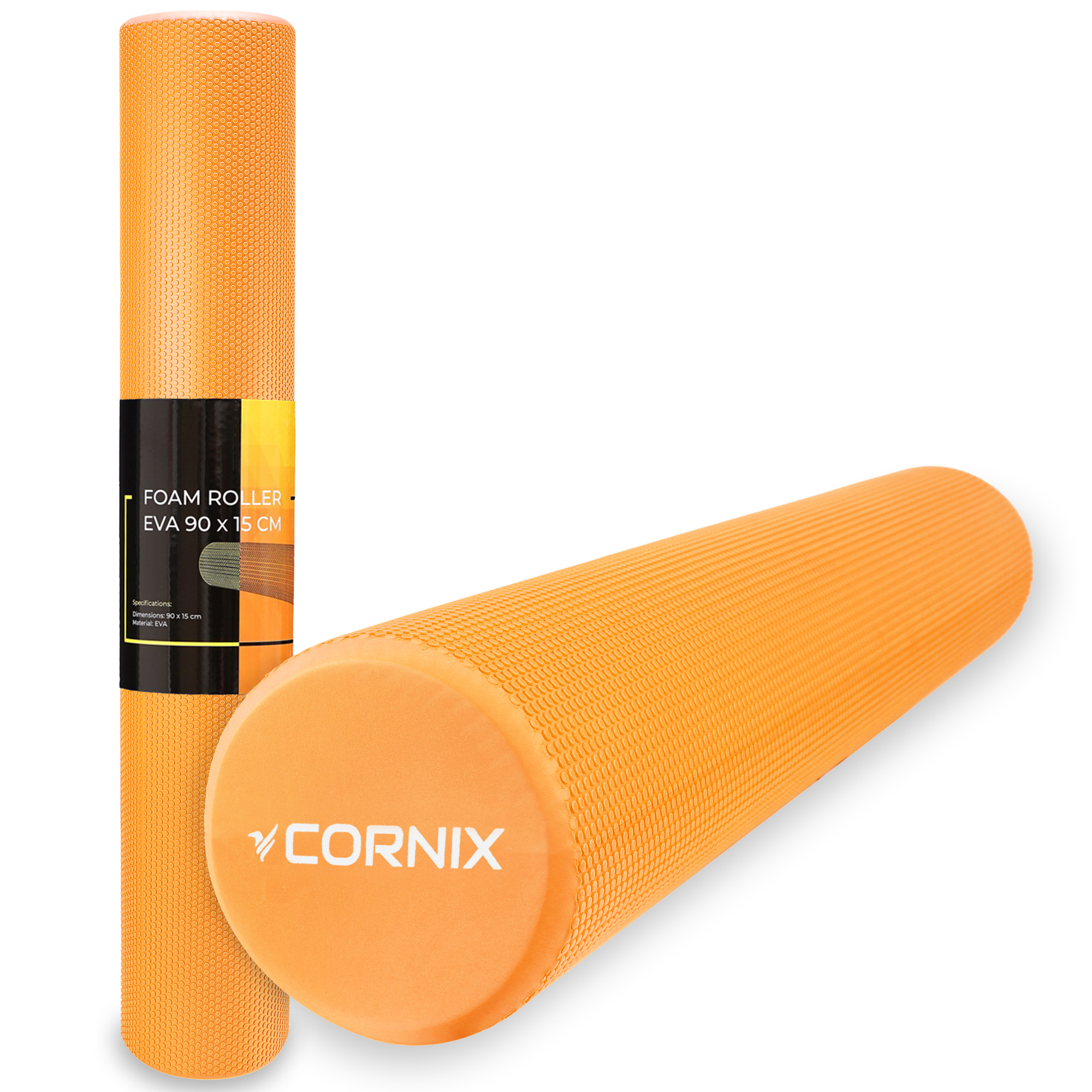 Масажний ролик Cornix EVA+ 90 x 15 см (валик, роллер) XR-0312 Orange — фото 1