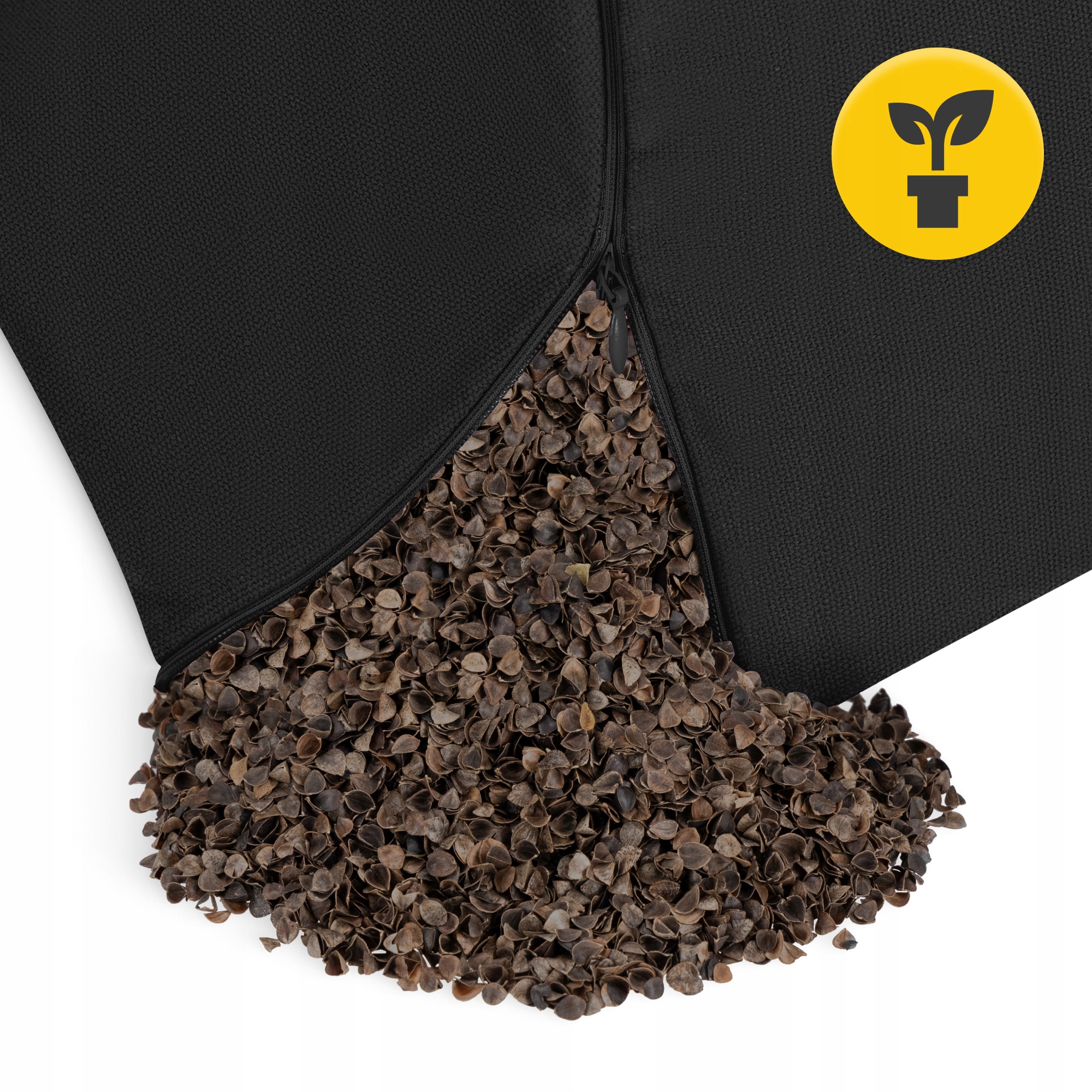 Подушка для йоги та медитації 4FIZJO Zafu напівкругла 40 x 30 x 12 см Black (P-5907739315519) — фото 2