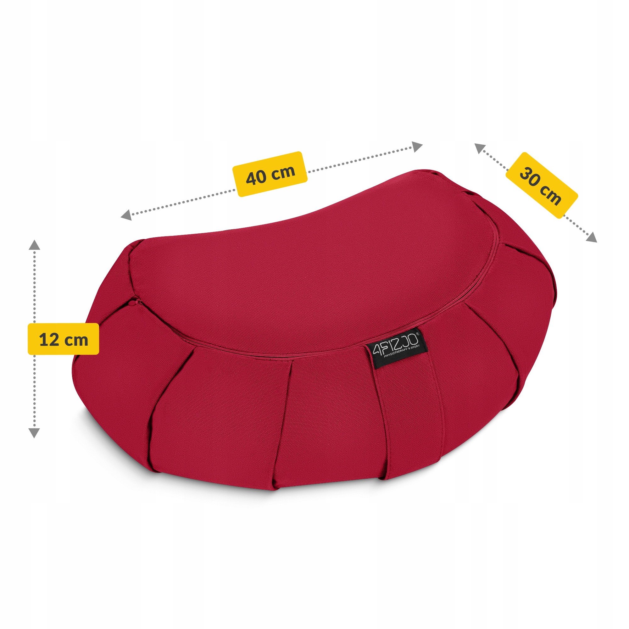 Подушка для йоги та медитації 4FIZJO Zafu напівкругла 40 x 30 x 12 см Red (P-5907739315496) — мініатюра 7