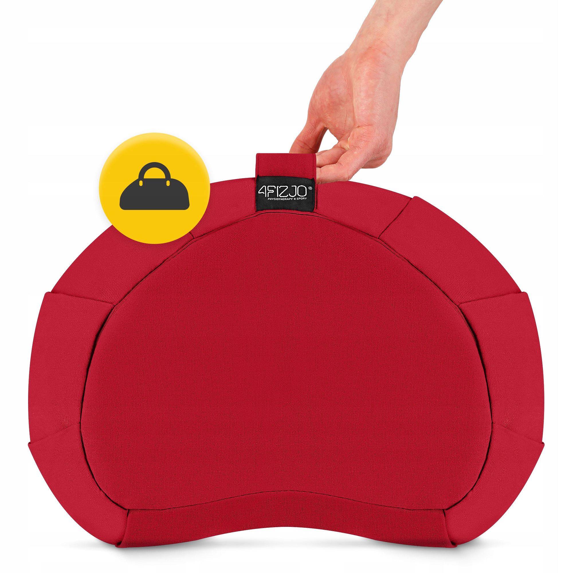 Подушка для йоги та медитації 4FIZJO Zafu напівкругла 40 x 30 x 12 см Red (P-5907739315496) — фото 4