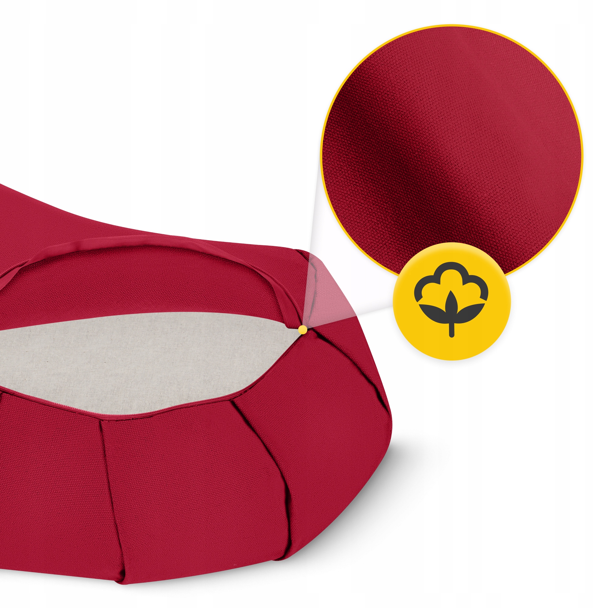 Подушка для йоги та медитації 4FIZJO Zafu напівкругла 40 x 30 x 12 см Red (P-5907739315496) — фото 5