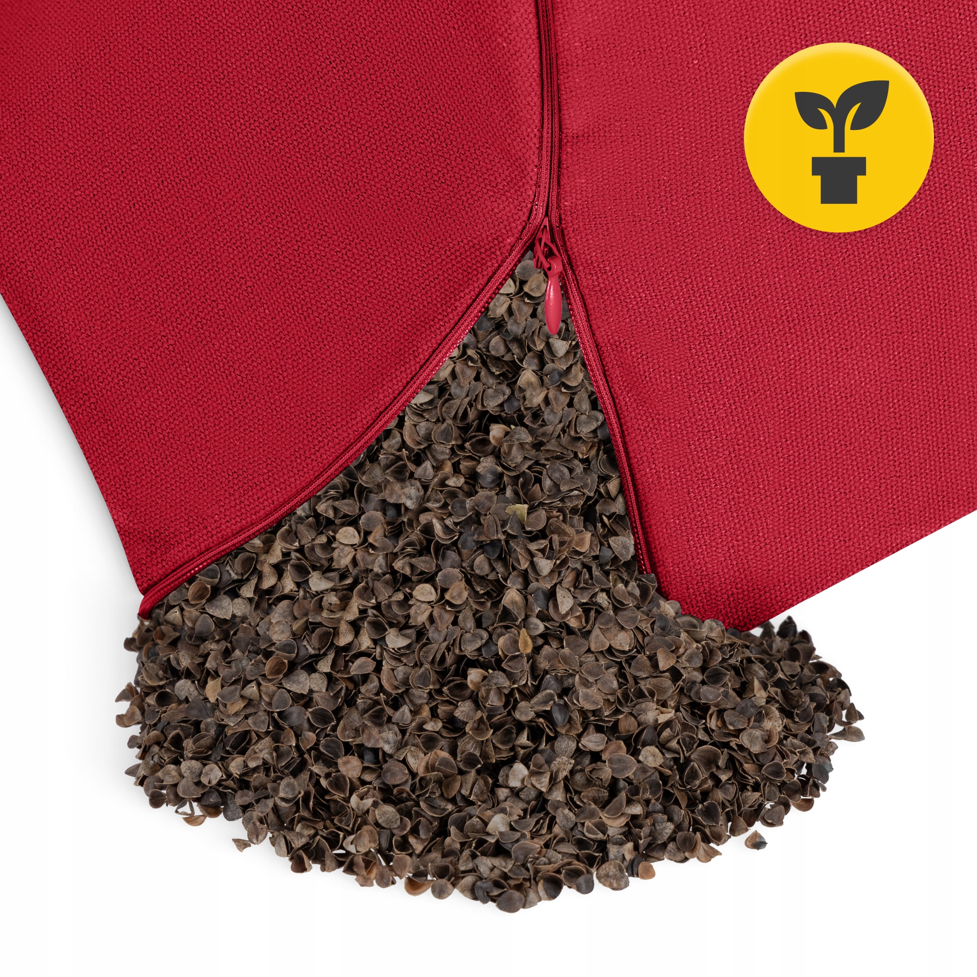 Подушка для йоги та медитації 4FIZJO Zafu напівкругла 40 x 30 x 12 см Red (P-5907739315496) — фото 2